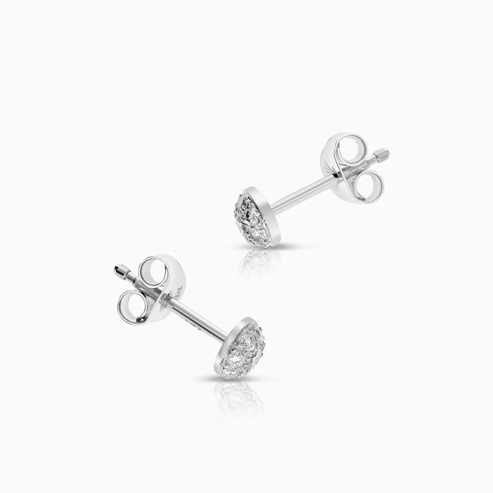 Diamond earrings 0.18ct 18K white gold - Image 2