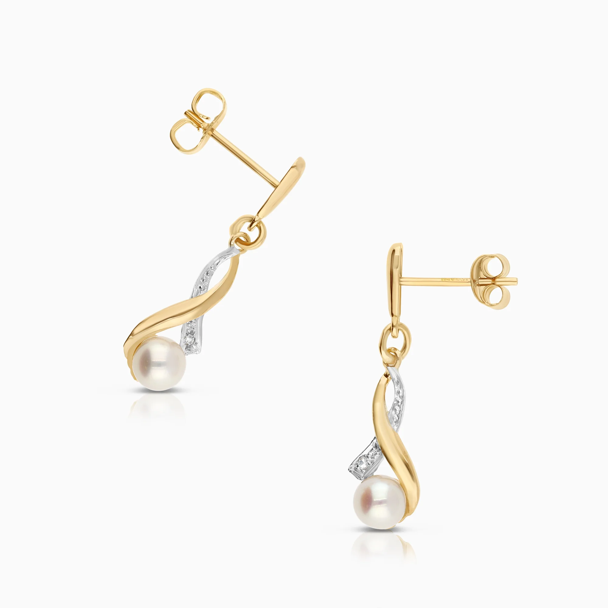 Diamond earrings 0.005ct 18K gold - Image 2