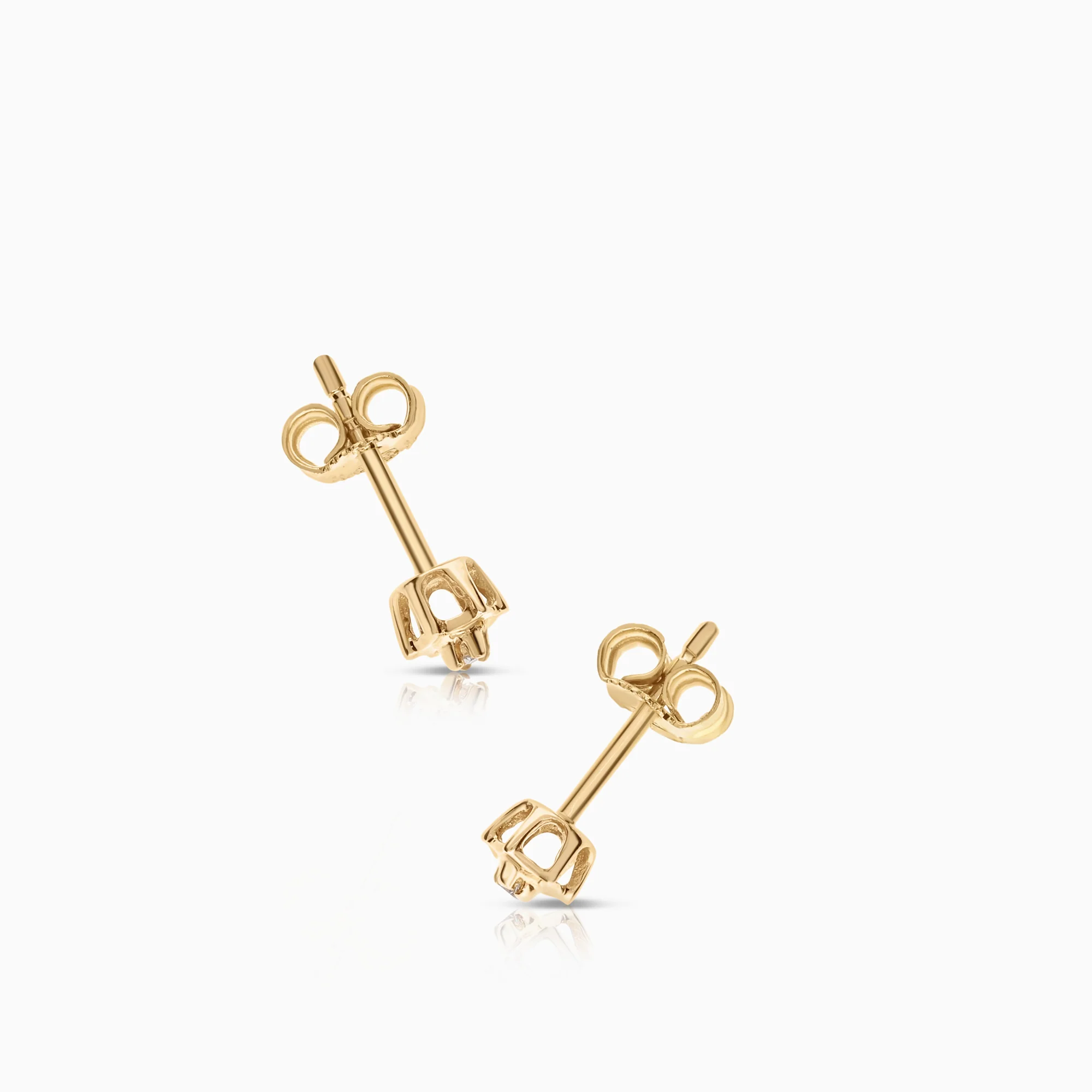 Diamond earrings 0.01ct 18K gold - Image 2