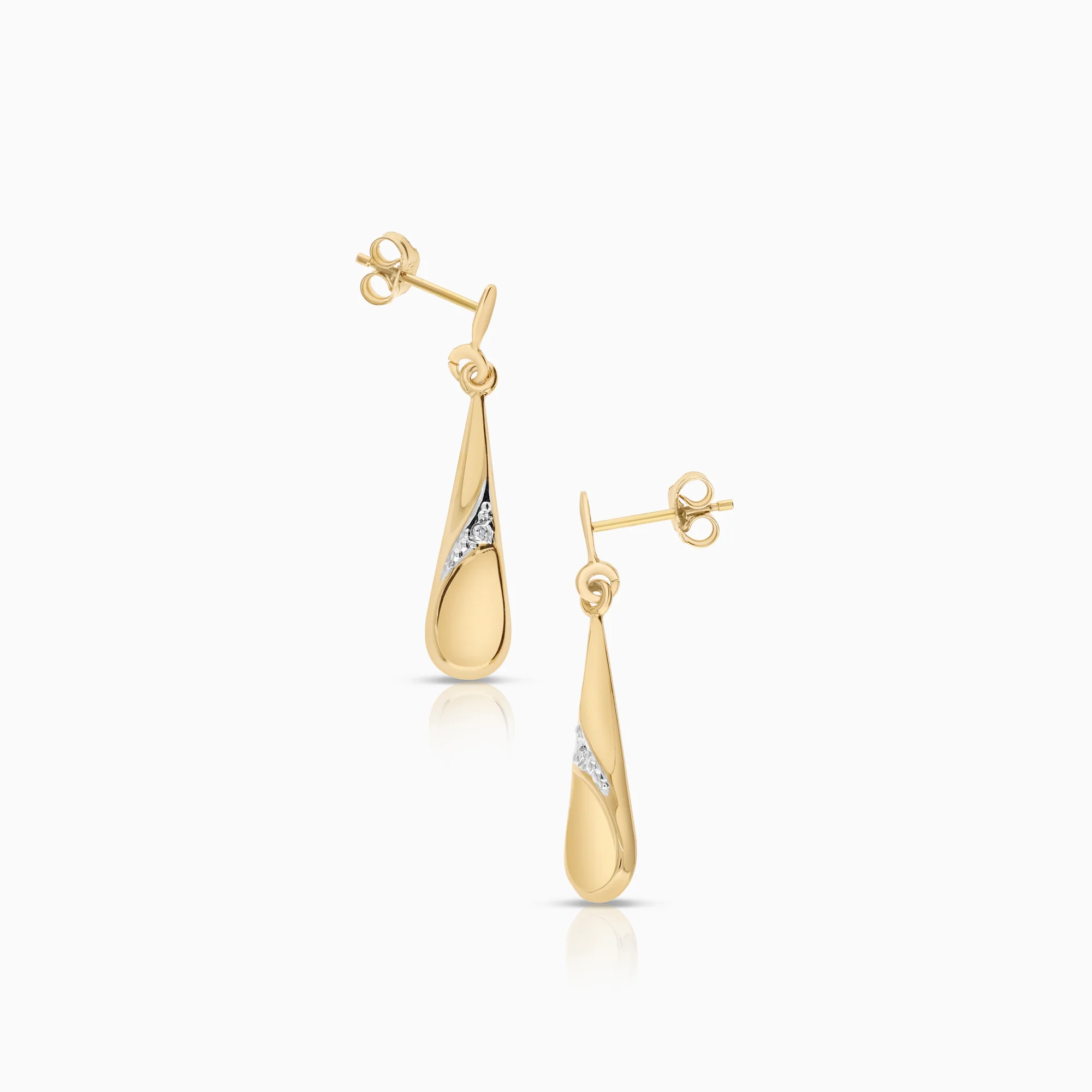 Diamond earrings 0.01ct 18K gold - Image 2