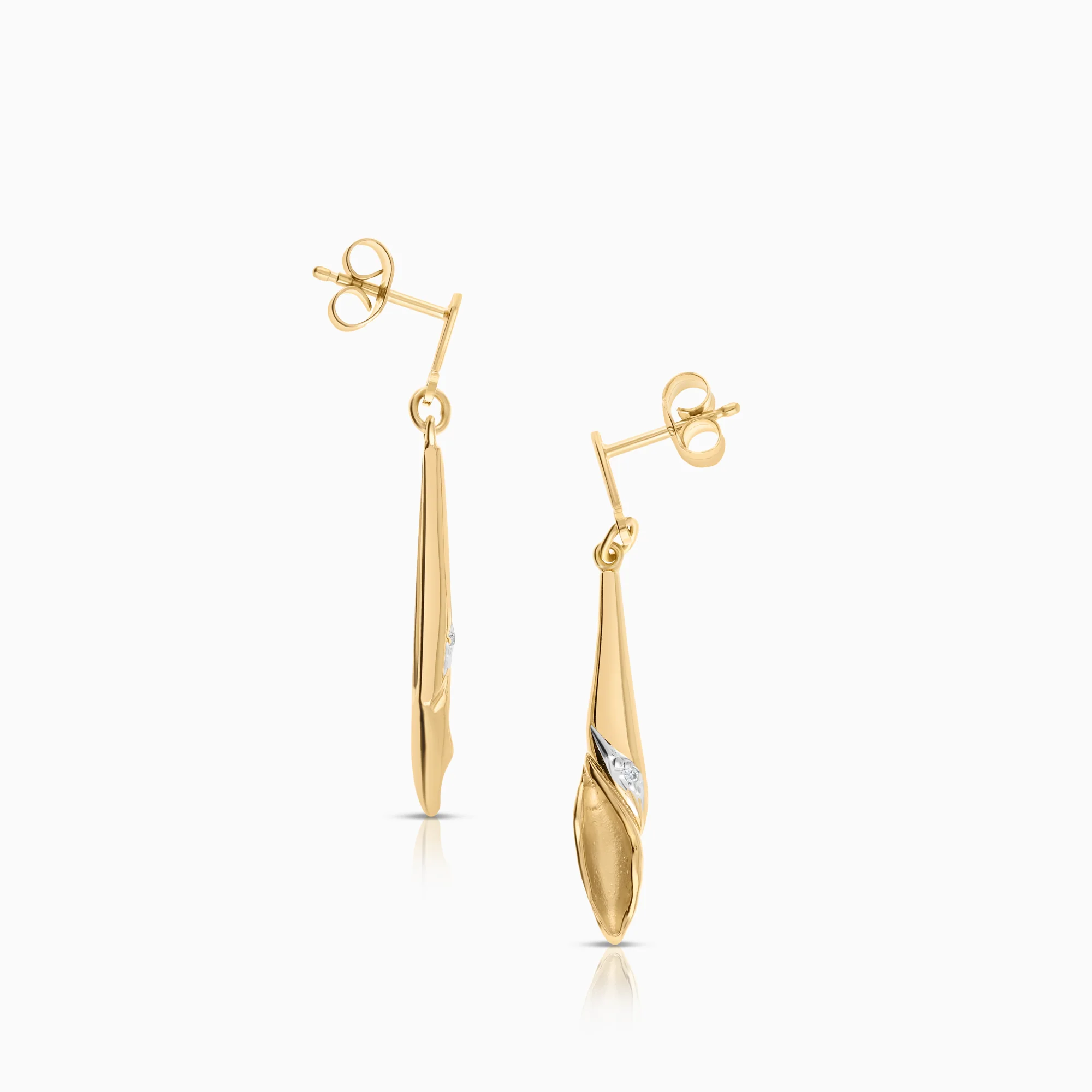 Diamond earrings 0.01ct 18K gold - Image 2