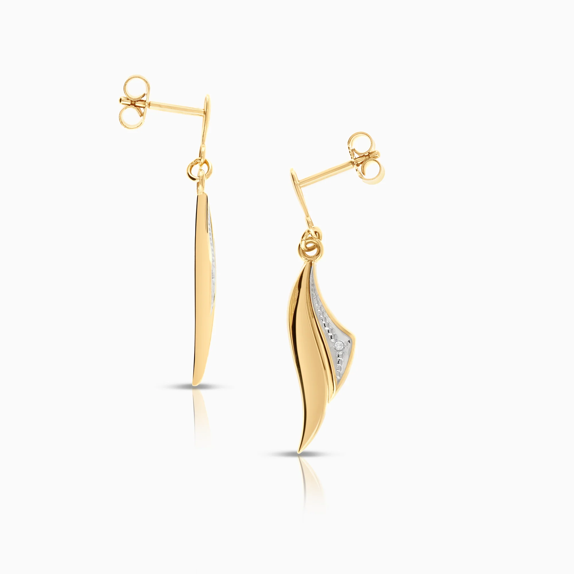Diamond earrings 0.01ct 18K gold - Image 2