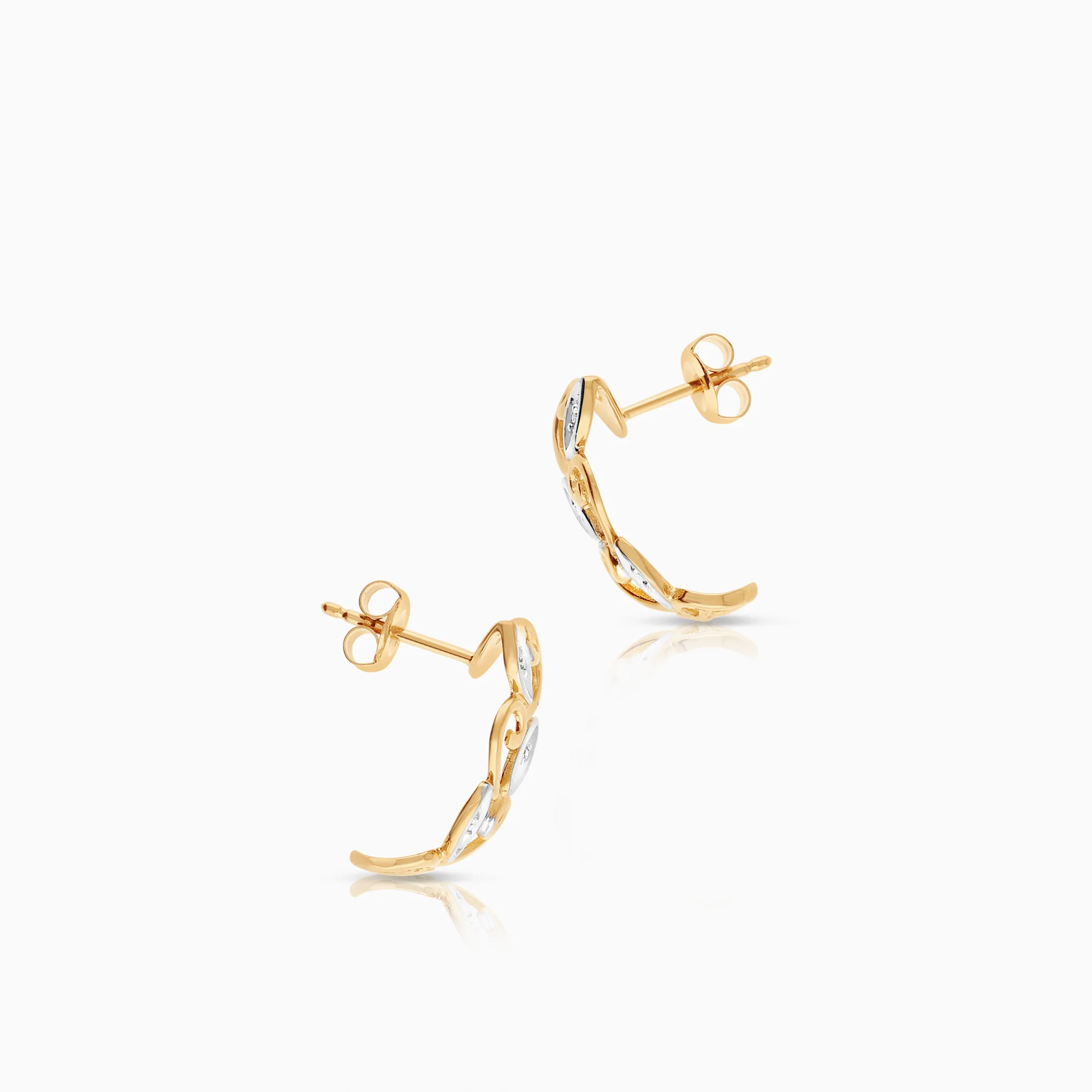 Diamond earrings 0.02ct 18K gold - Image 2