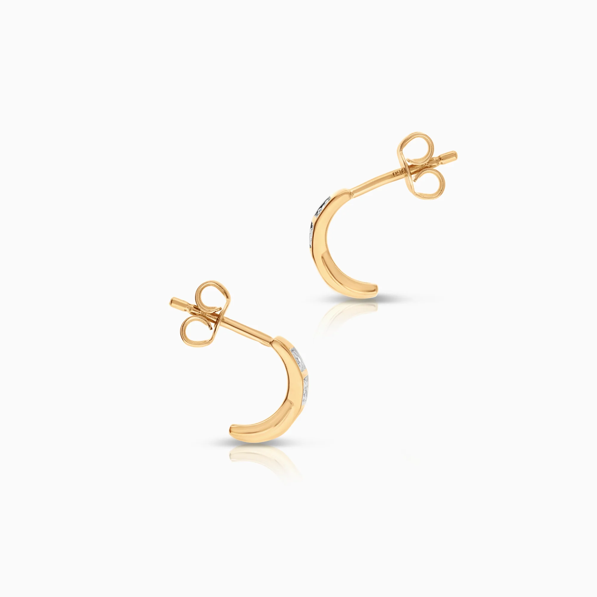 Diamond earrings 0.02ct 18K gold - Image 2