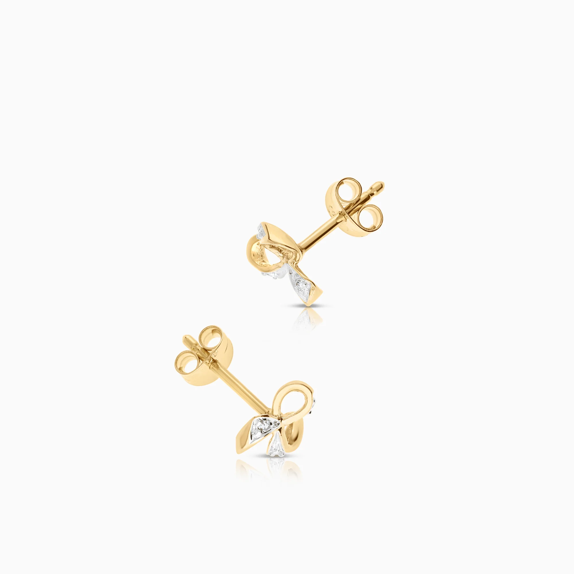 Diamond earrings 0.02ct 18K gold - Image 2