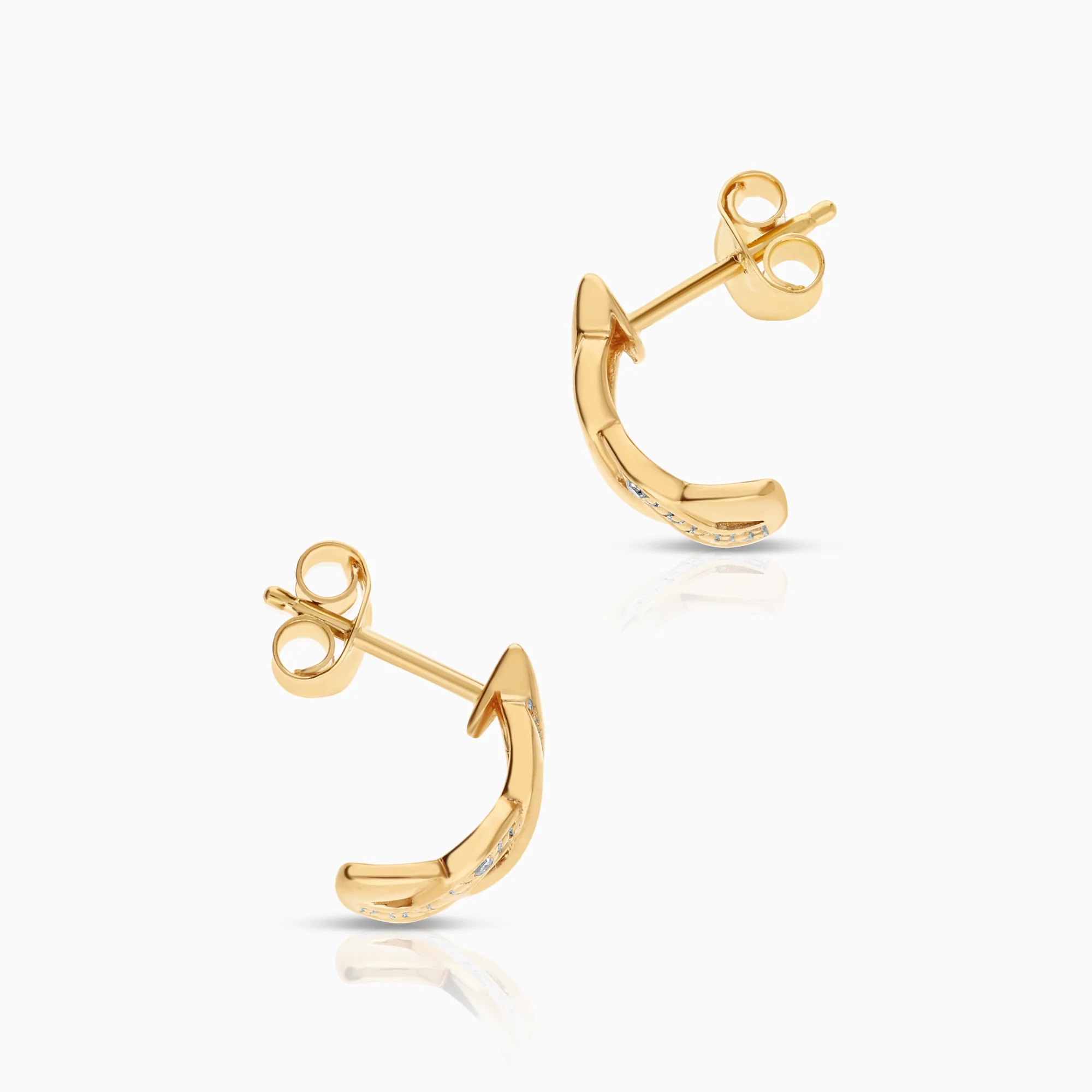 Diamond earrings 0.02ct 18K gold - Image 2