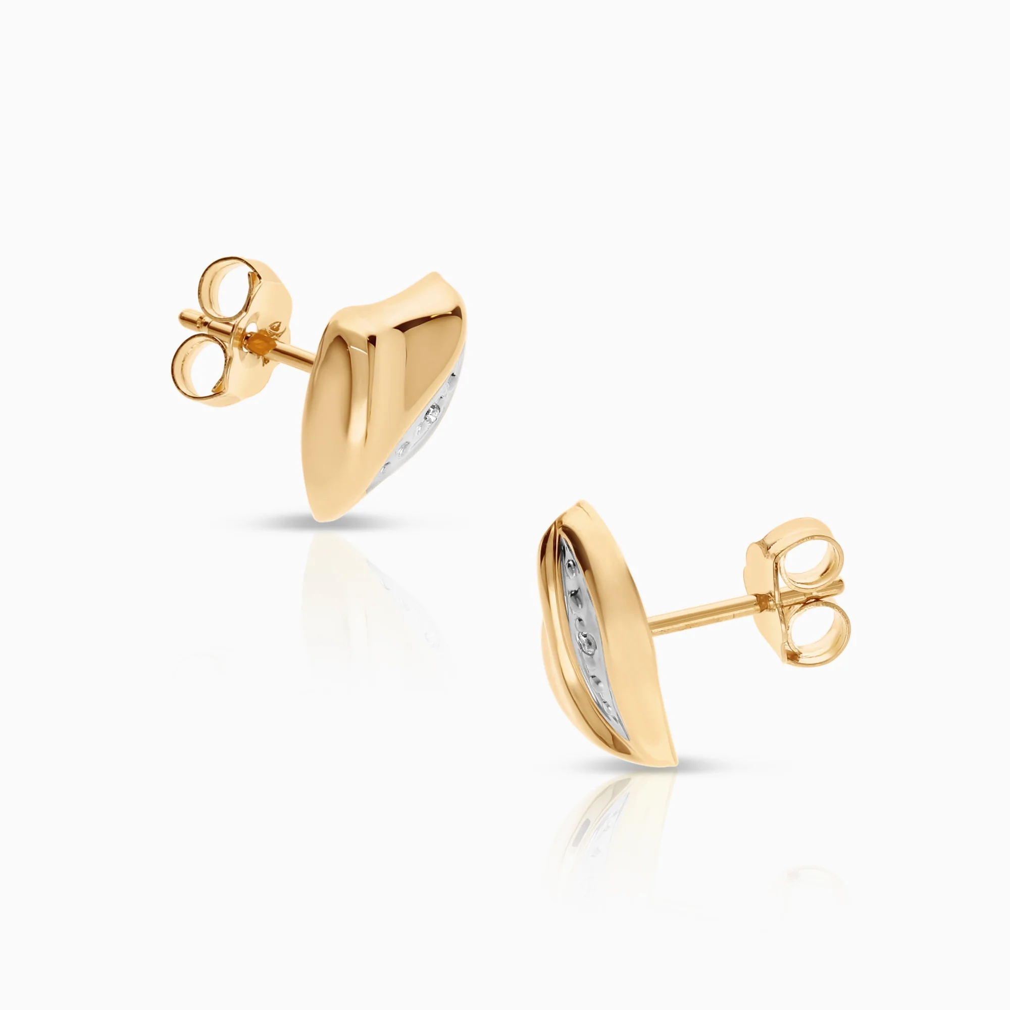 Diamond earrings 0.02ct 18K gold - Image 2