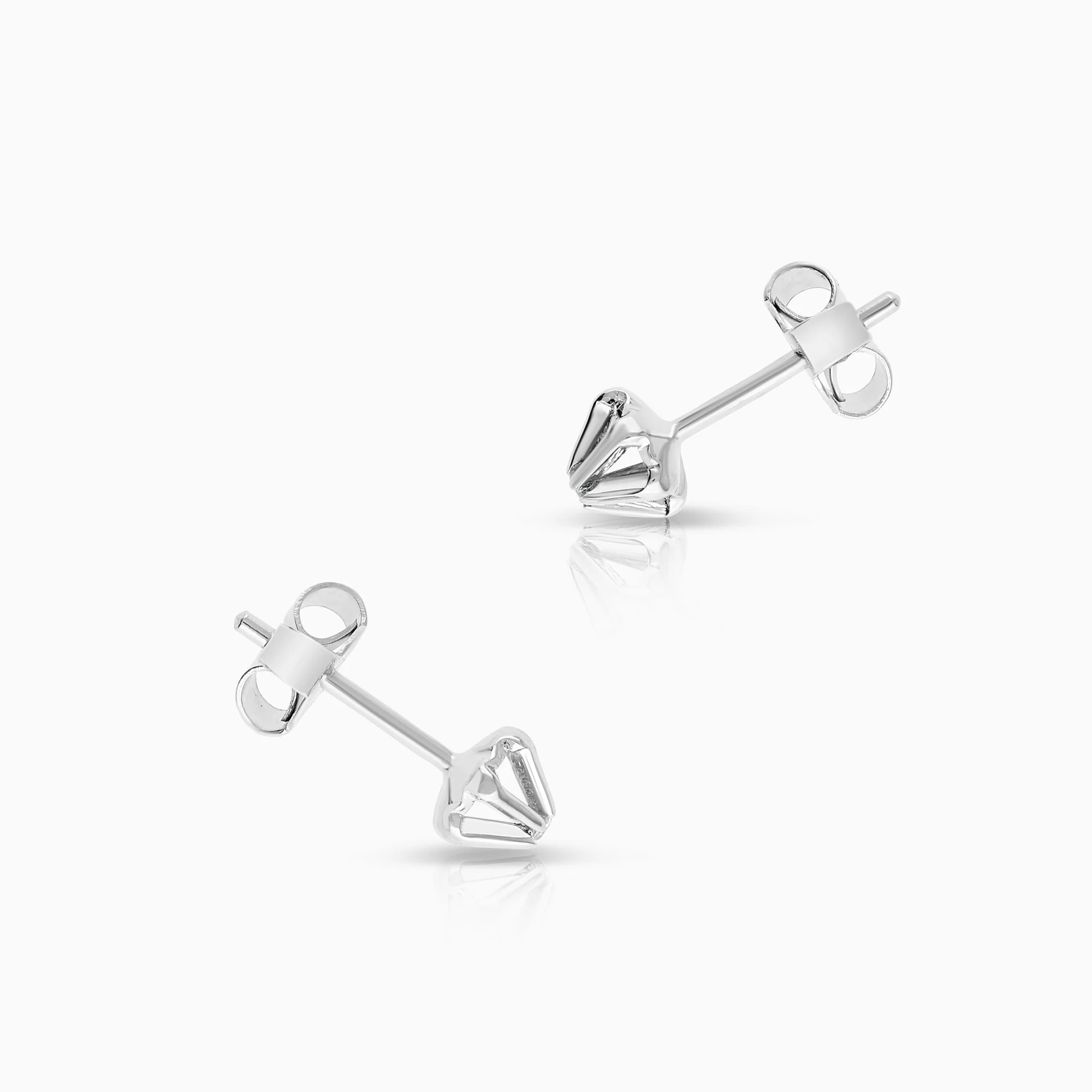 Diamond earrings 0.02ct 18K white gold - Image 2