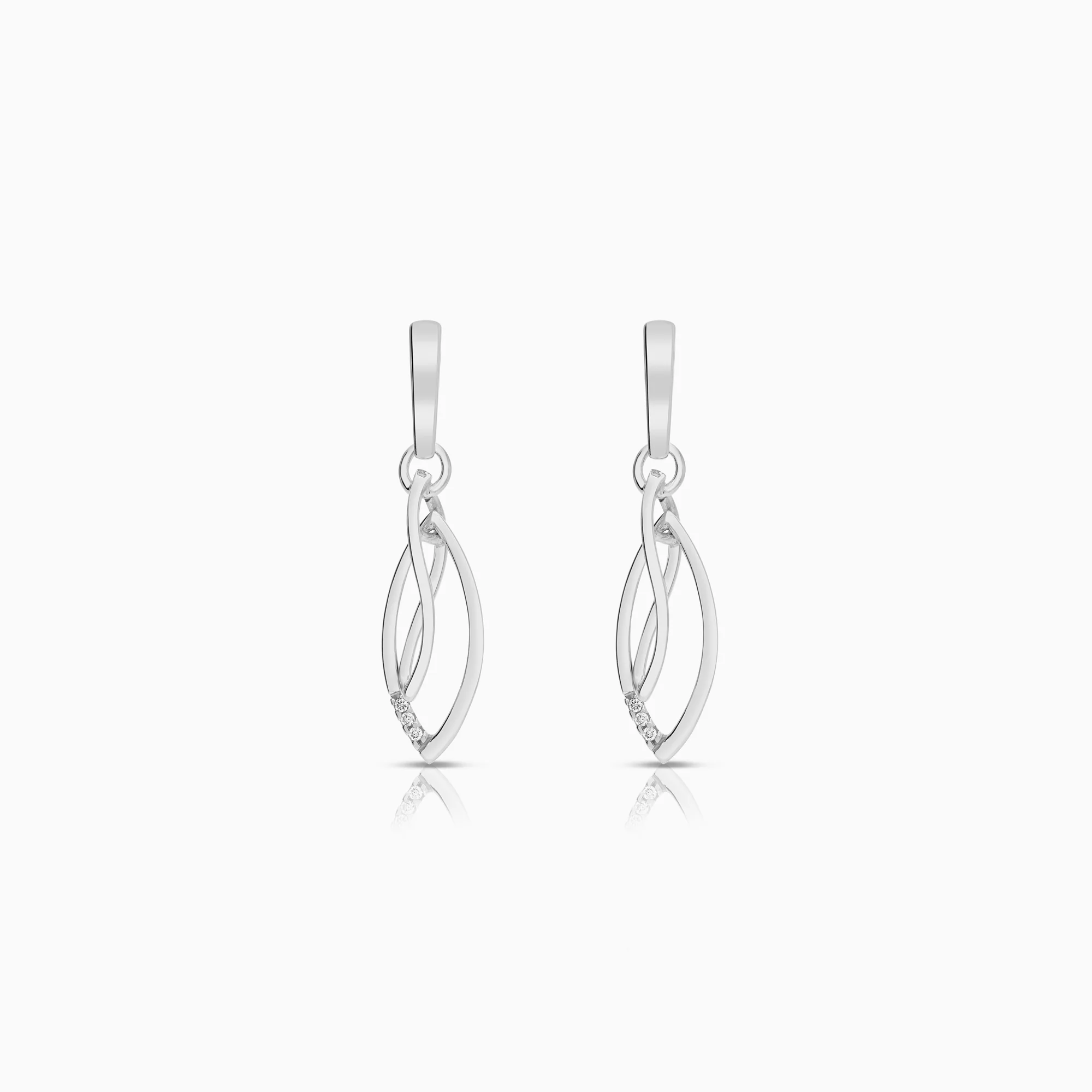 Diamond earrings 0.03ct 14K white gold