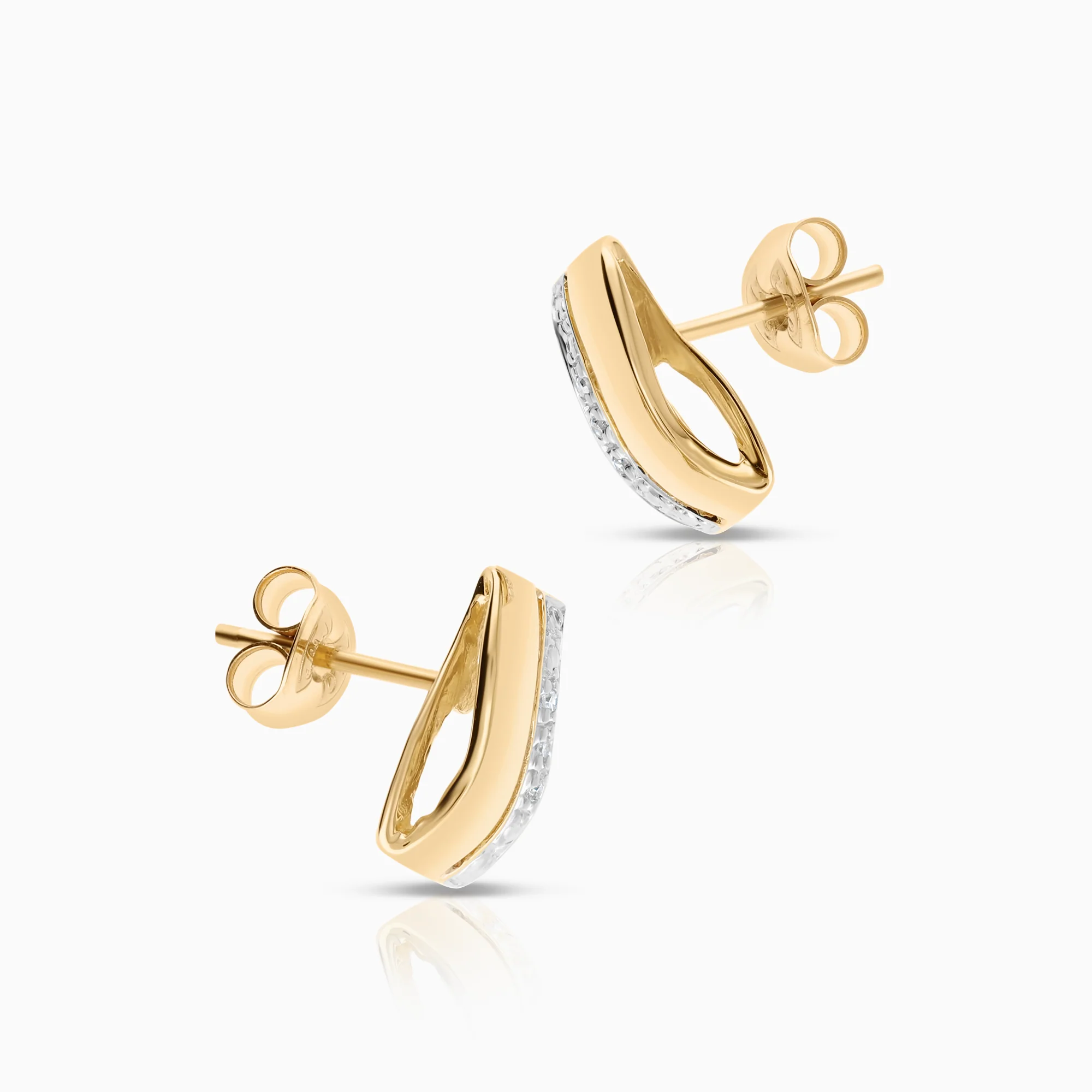 Diamond earrings 0.03ct 18K gold - Image 2