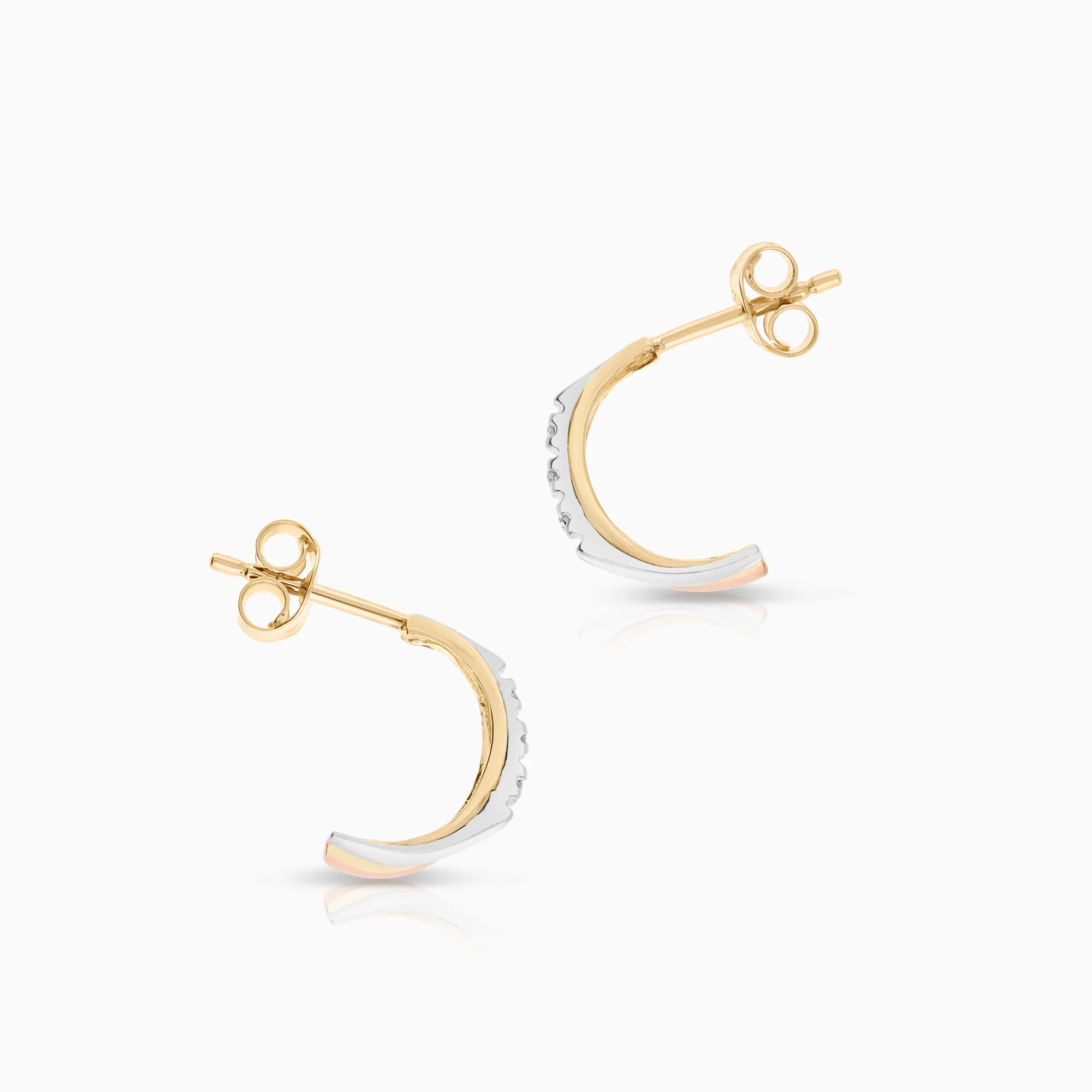 Diamond earrings 0.03ct 18K gold - Image 2