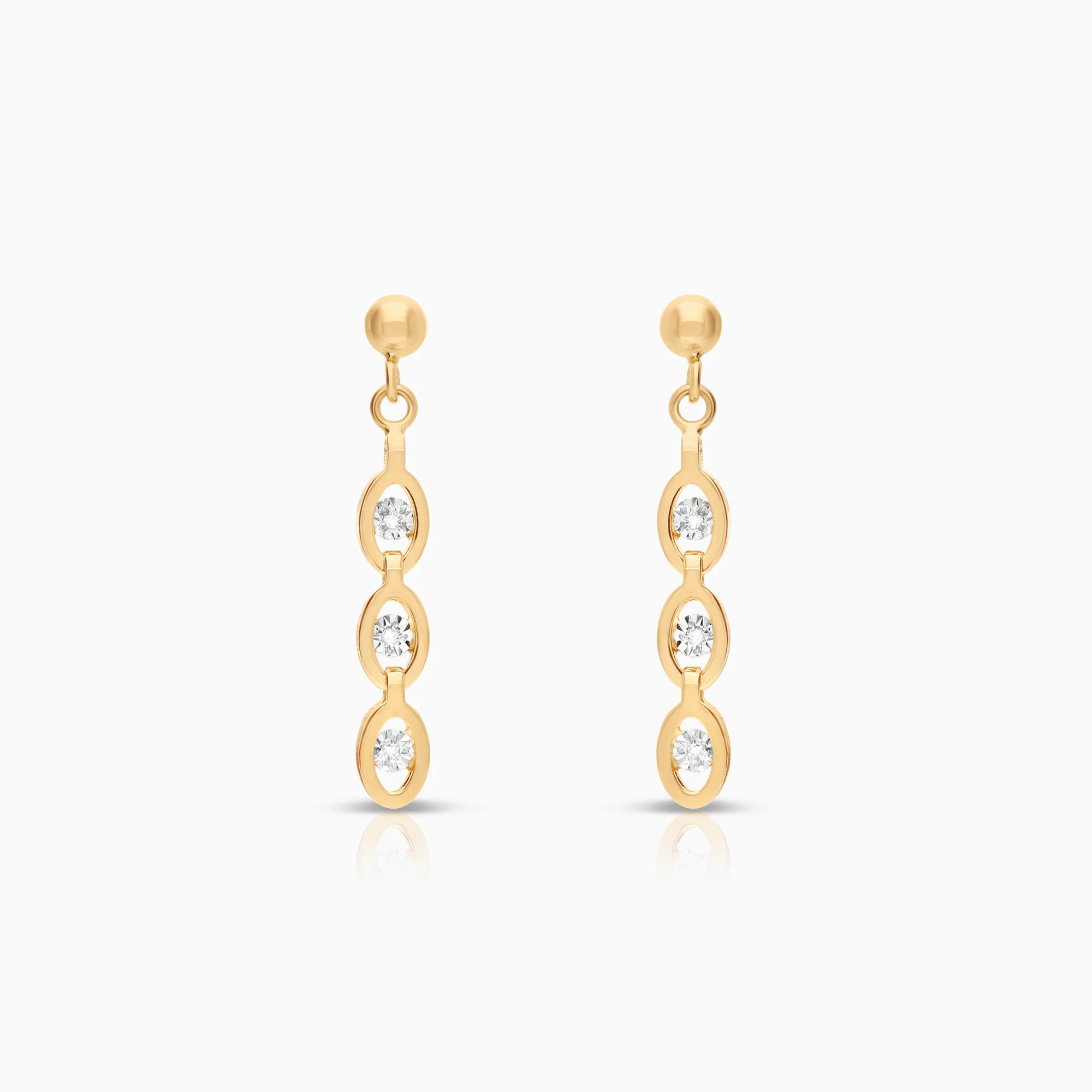 Diamond earrings 0.03ct 18K gold
