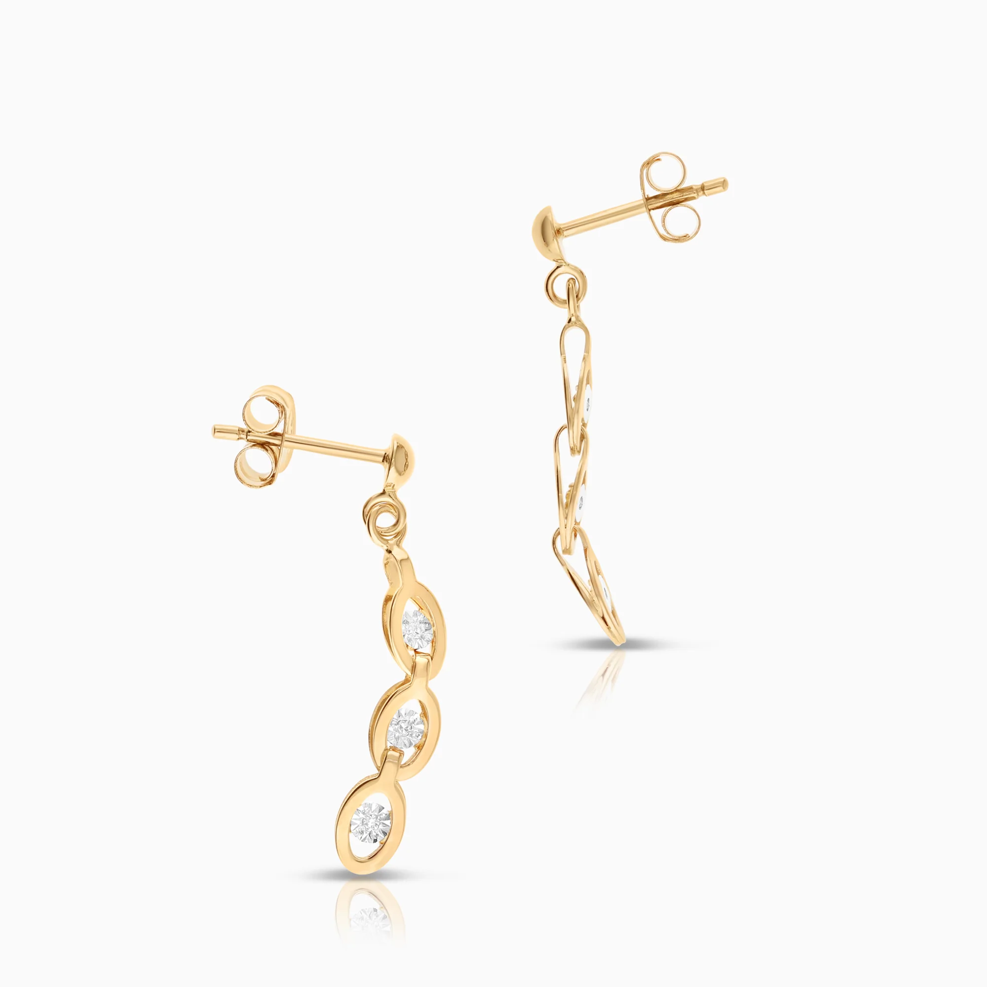Diamond earrings 0.03ct 18K gold - Image 2