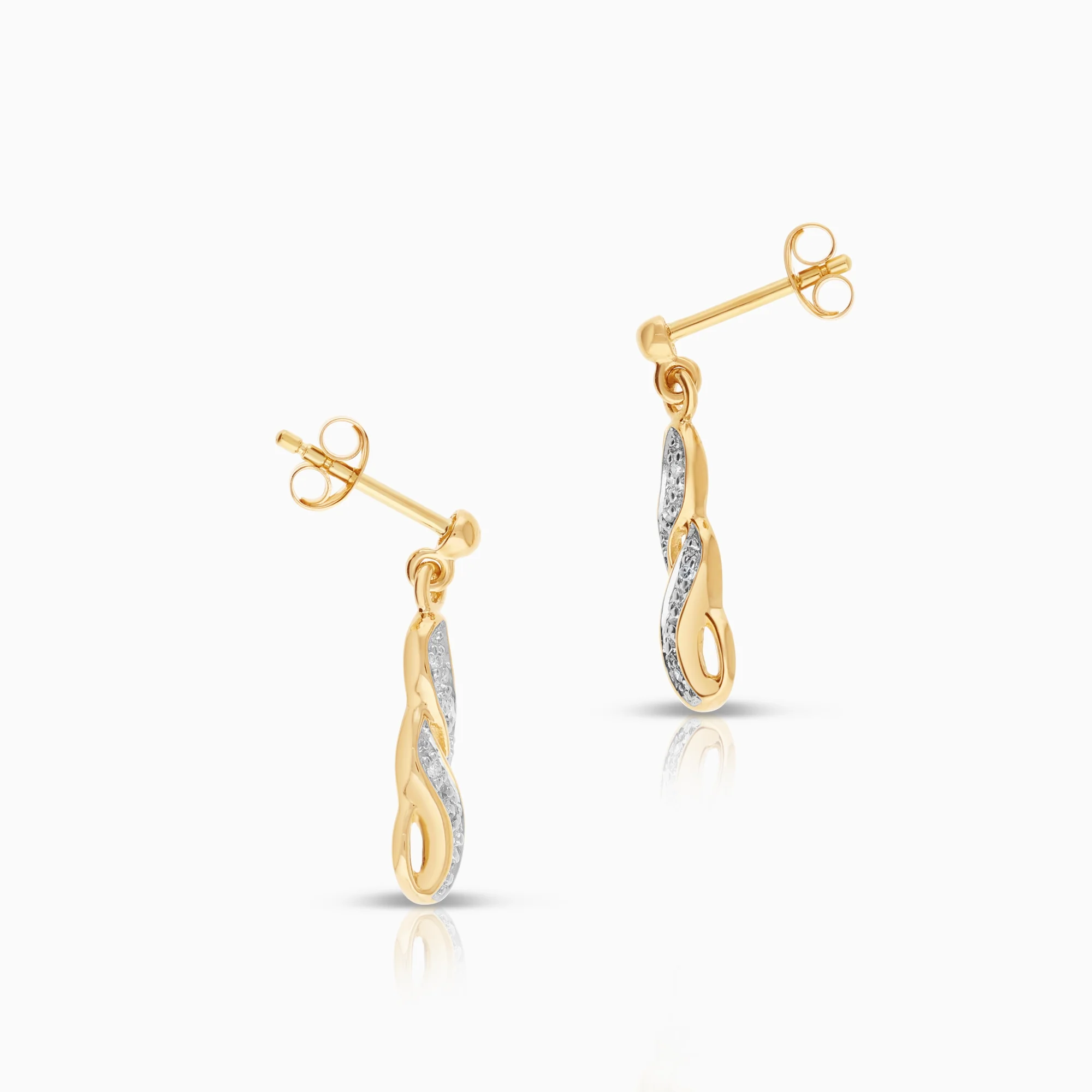 Diamond earrings 0.03ct 18K gold - Image 2