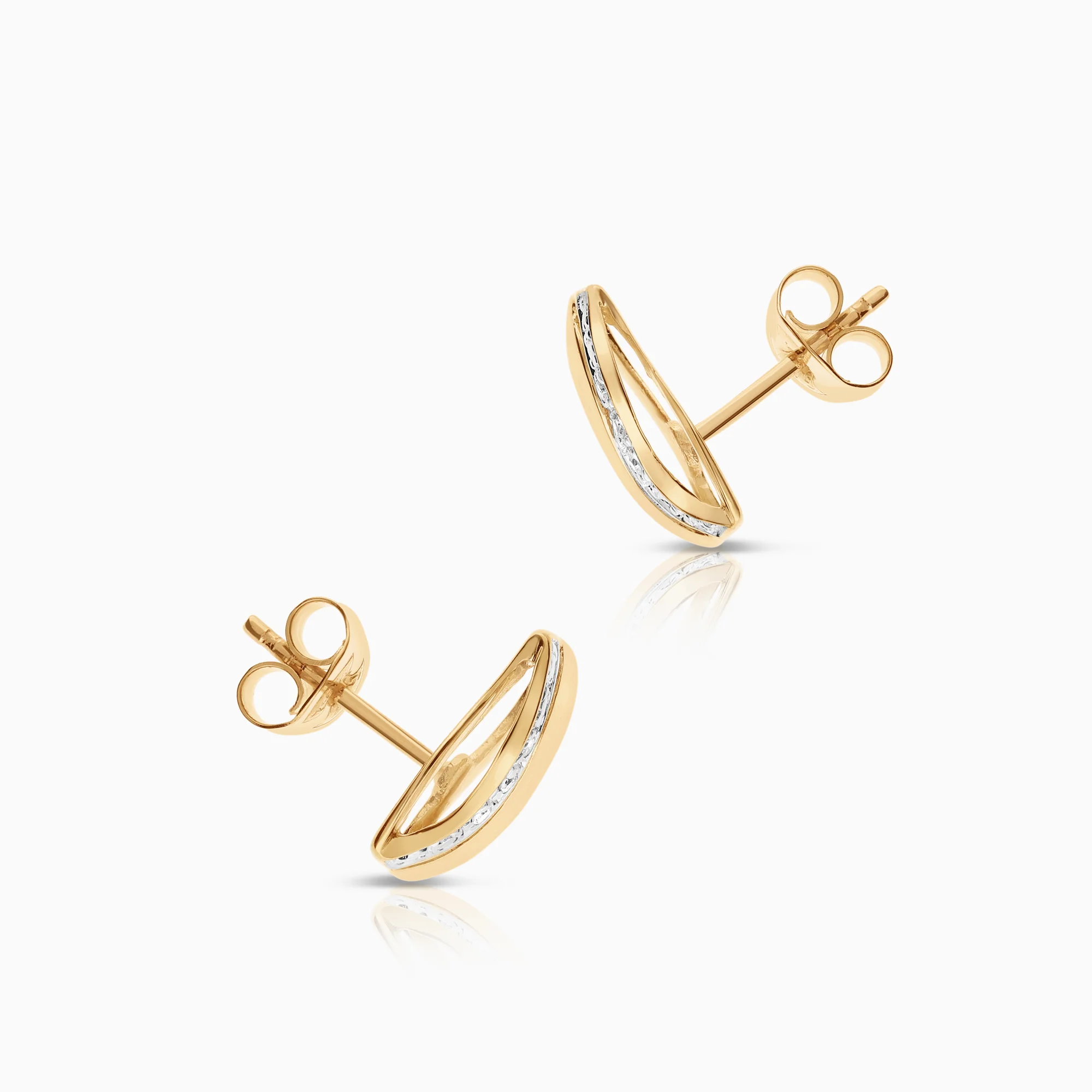Diamond earrings 0.03ct 18K gold - Image 2