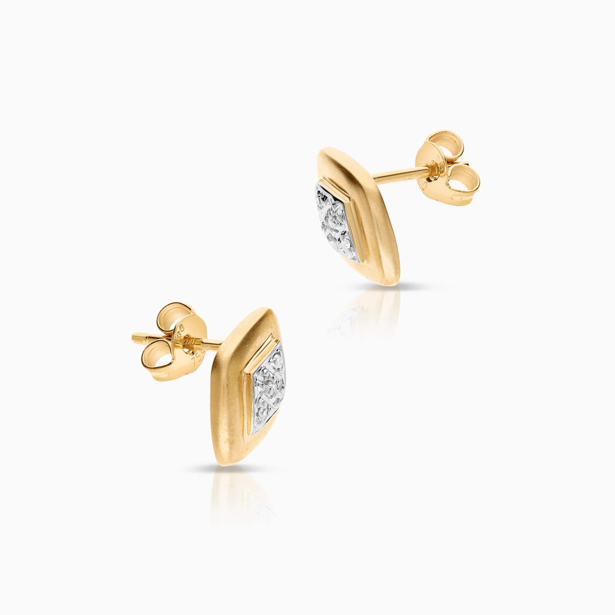 Diamond earrings 0.03ct 18K gold - Image 2
