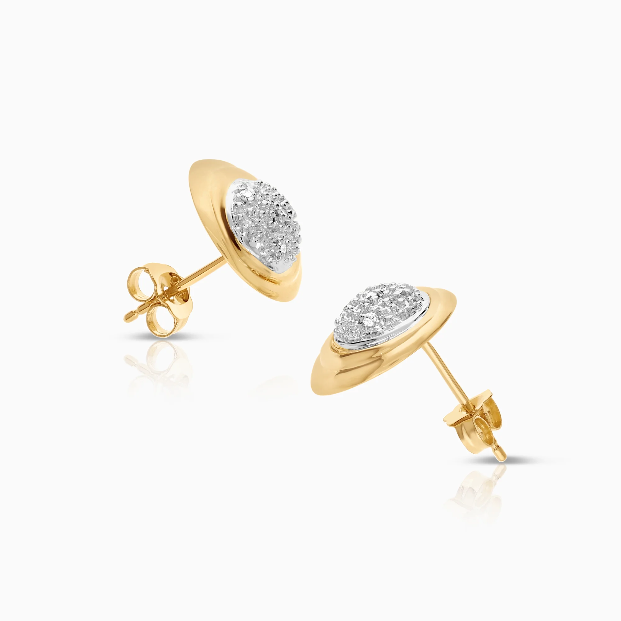 Diamond earrings 0.04ct 18K gold - Image 2