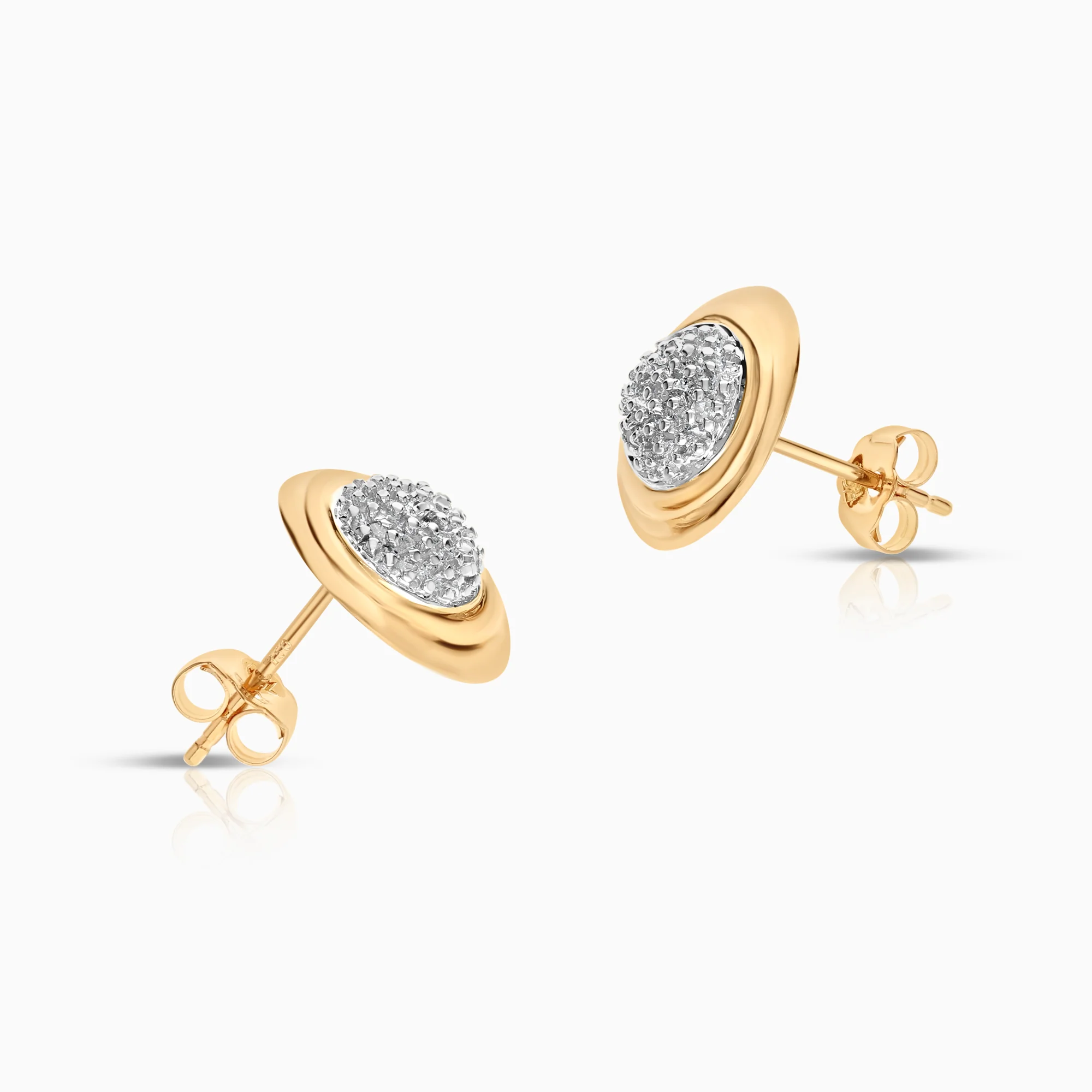 Diamond earrings 0.04ct 18K gold - Image 2