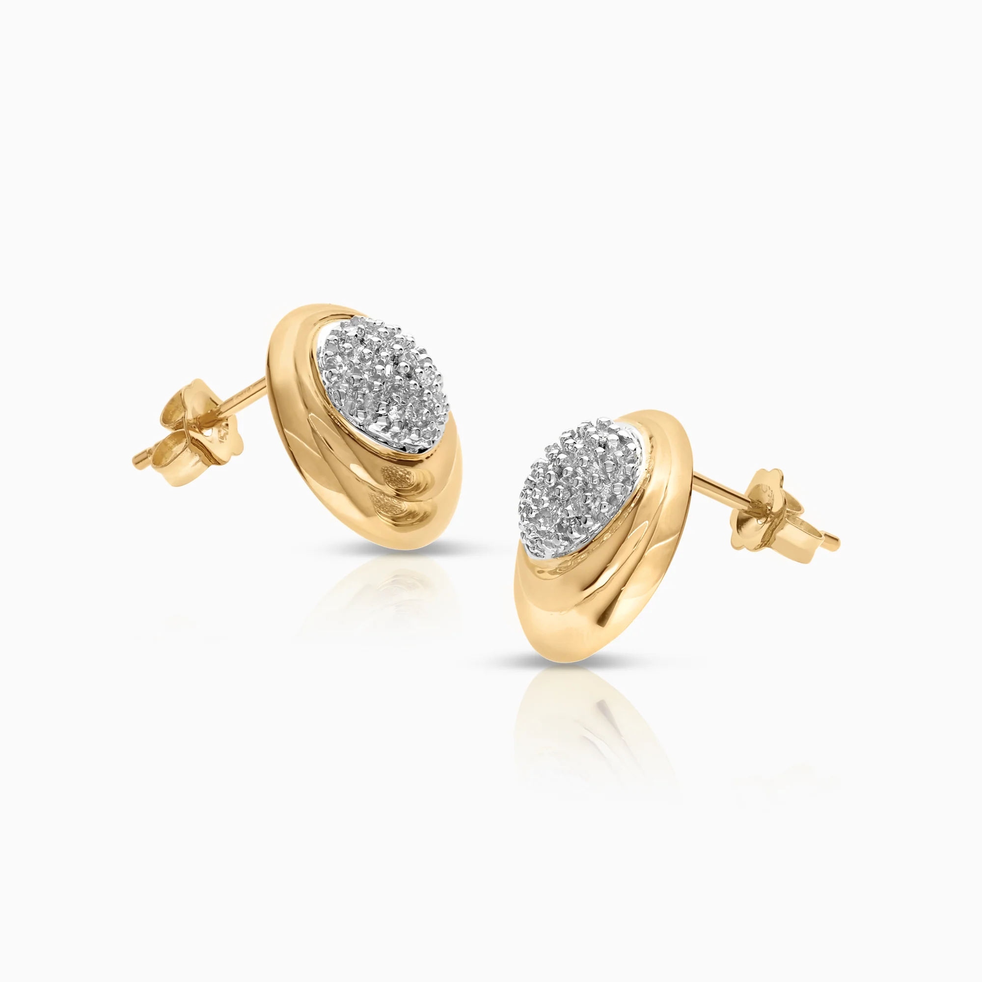 Diamond earrings 0.04ct 18K gold - Image 2