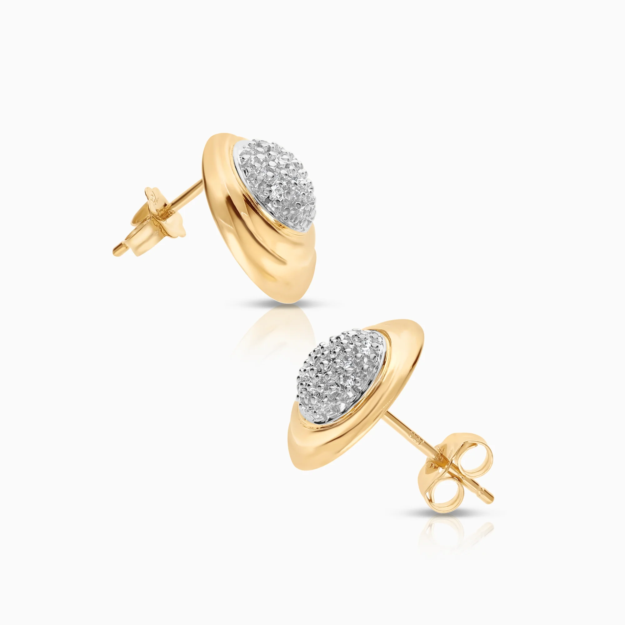 Diamond earrings 0.04ct 18K gold - Image 2