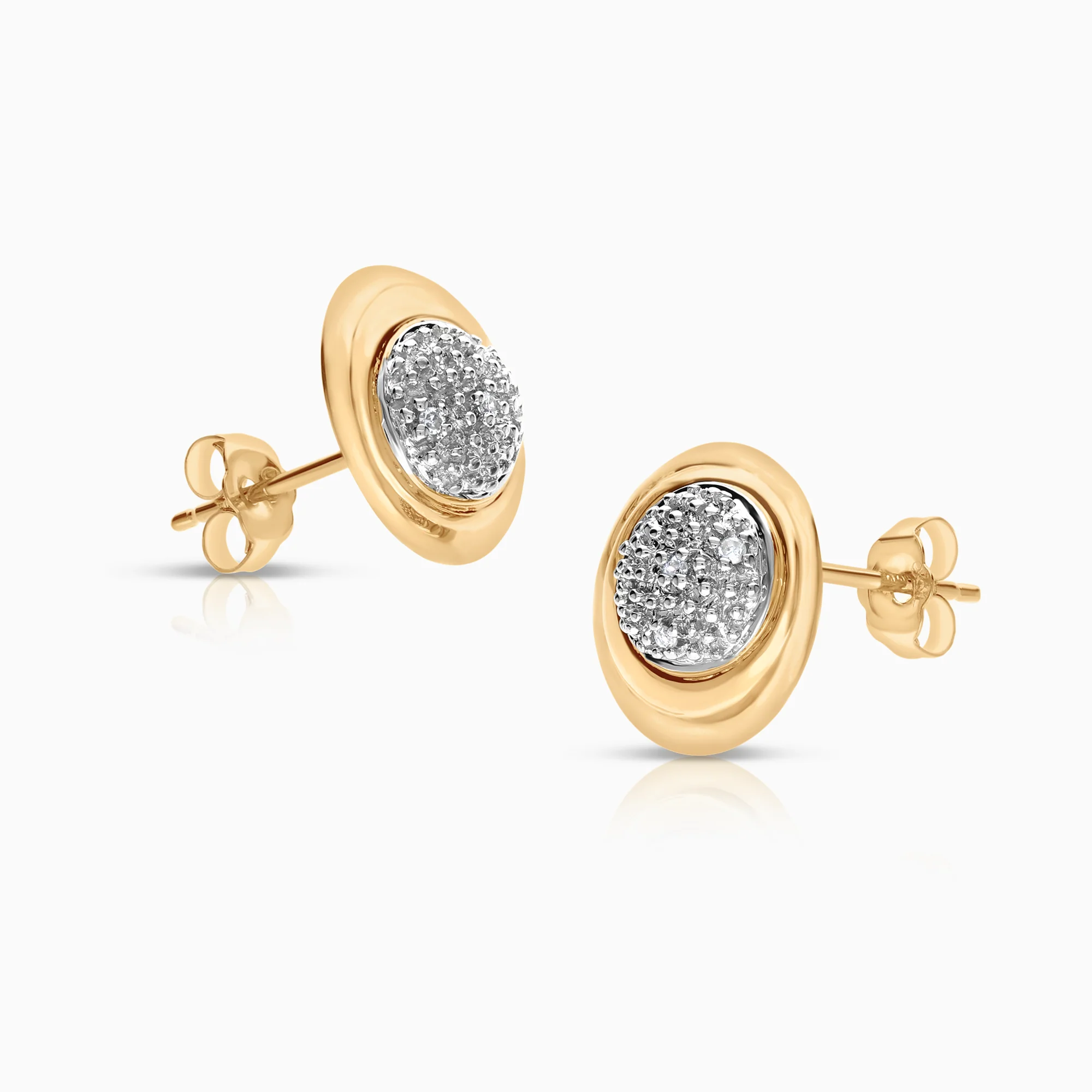 Diamond earrings 0.04ct 18K gold - Image 2