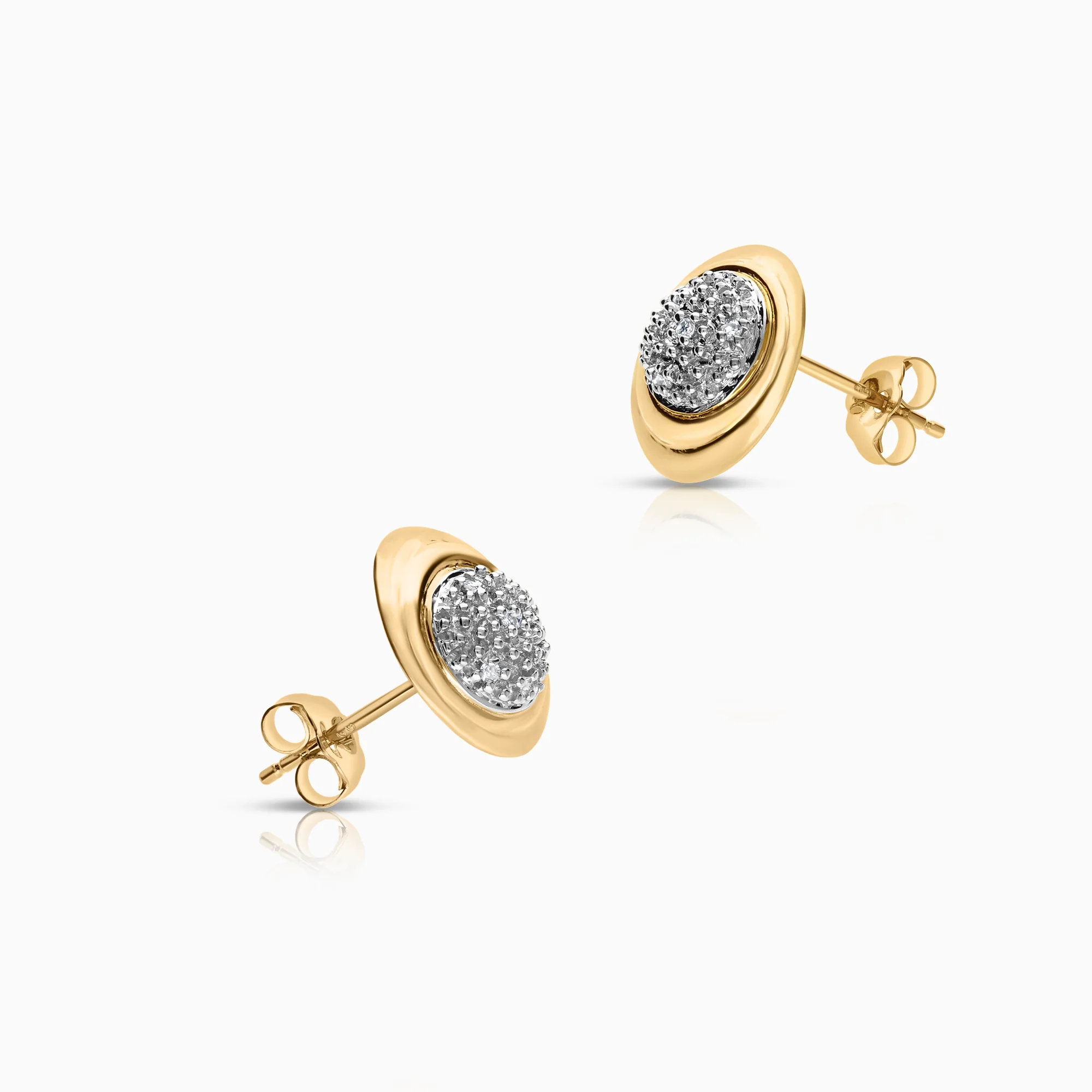 Diamond earrings 0.04ct 18K gold - Image 2