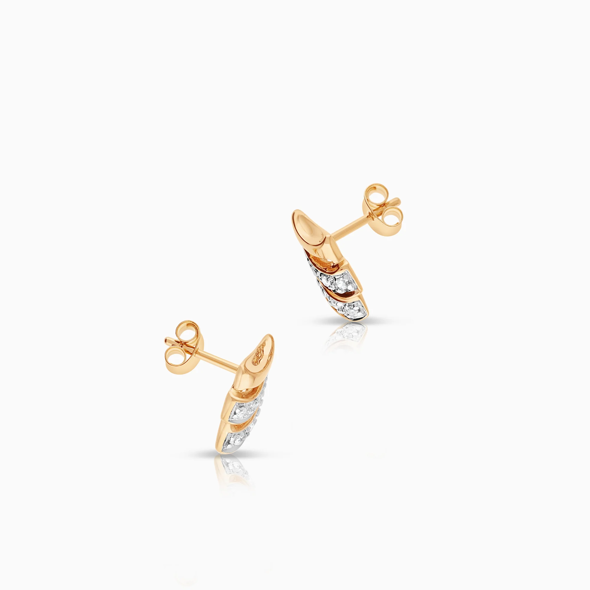 Diamond earrings 0.05ct 18K gold - Image 2