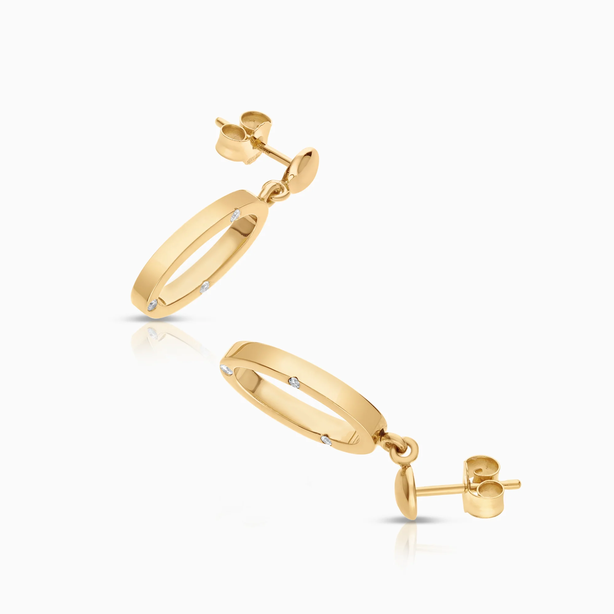 Diamond earrings 0.06ct 18K gold - Image 2