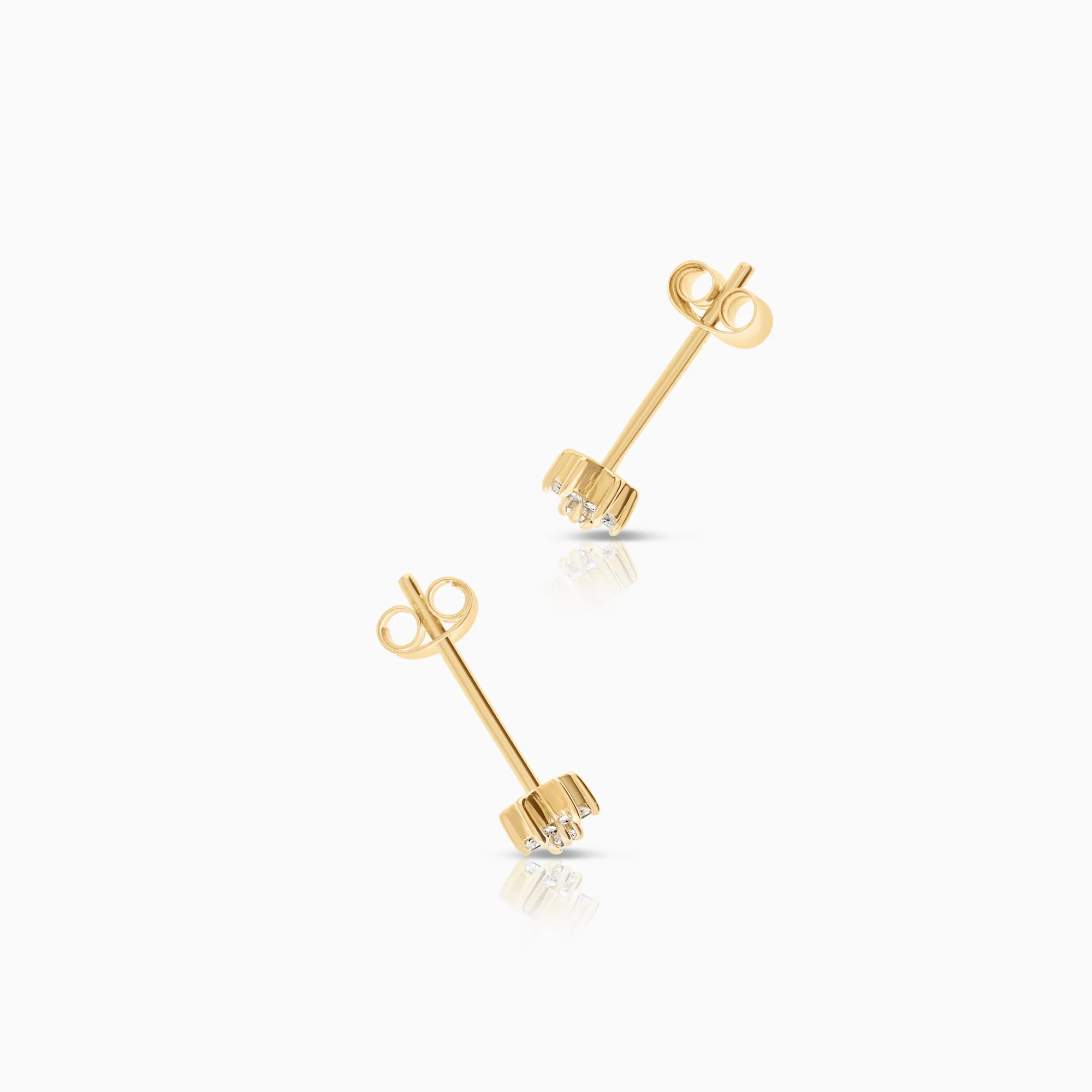 Diamond earrings 0.07ct 18K gold - Image 2