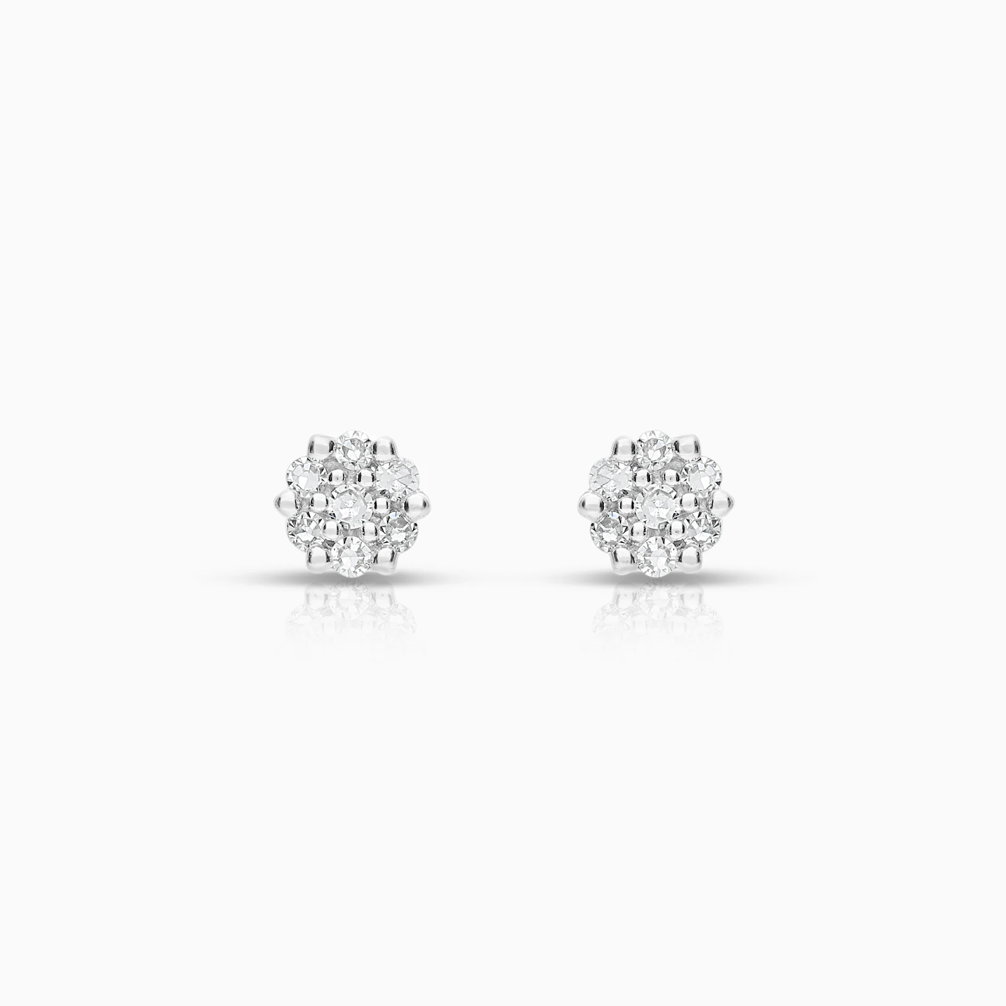 Diamond earrings 0.07ct 18K white gold