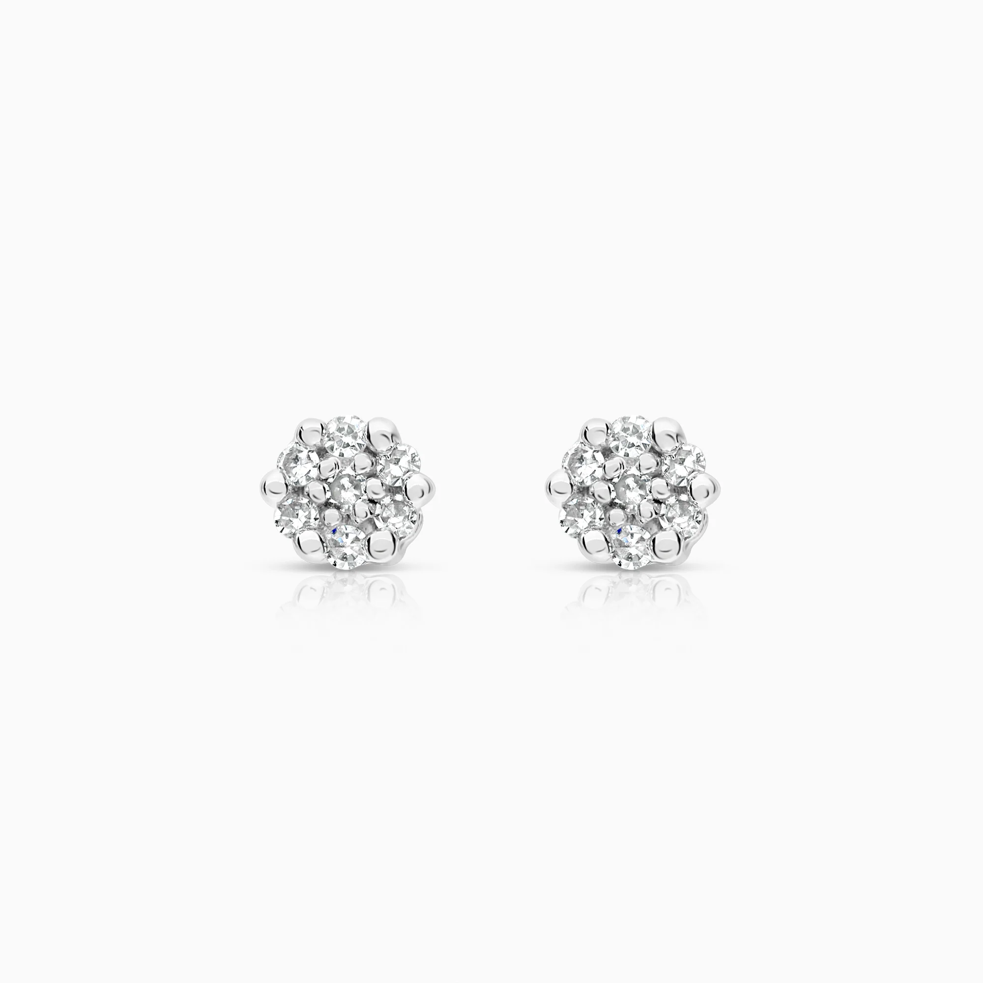 Diamond earrings 0.07ct 18K white gold
