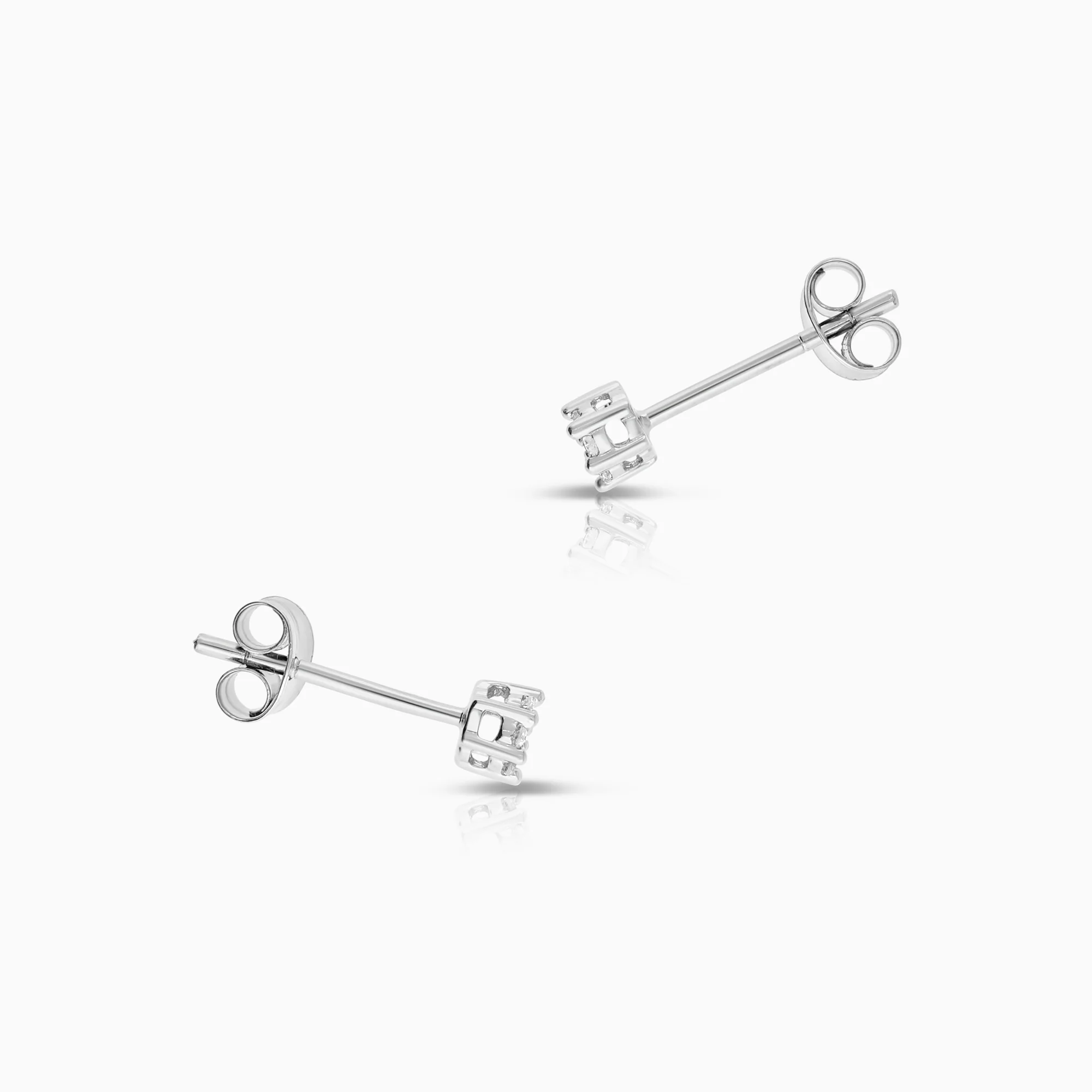 Diamond earrings 0.07ct 18K white gold - Image 2