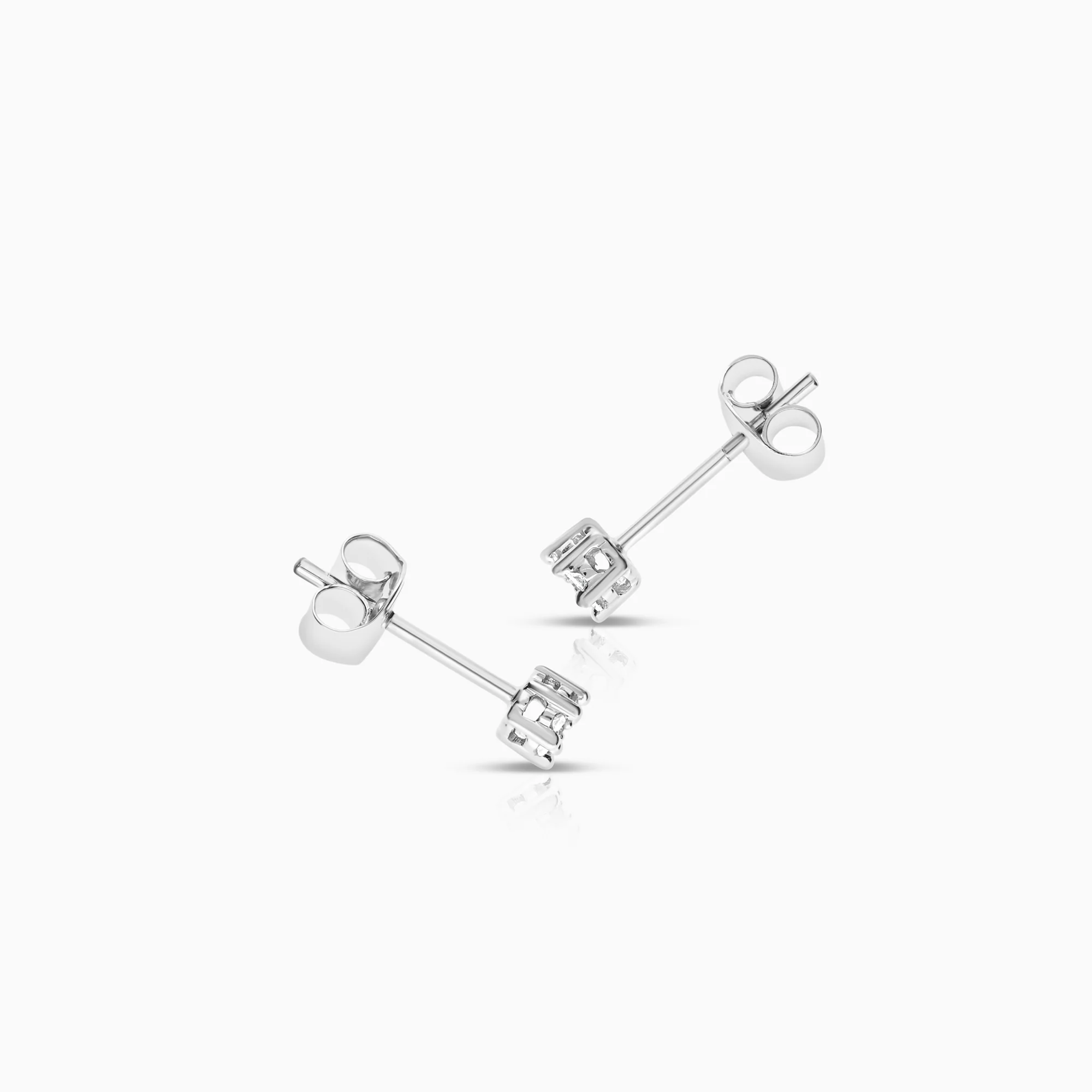 Diamond earrings 0.07ct 18K white gold - Image 2