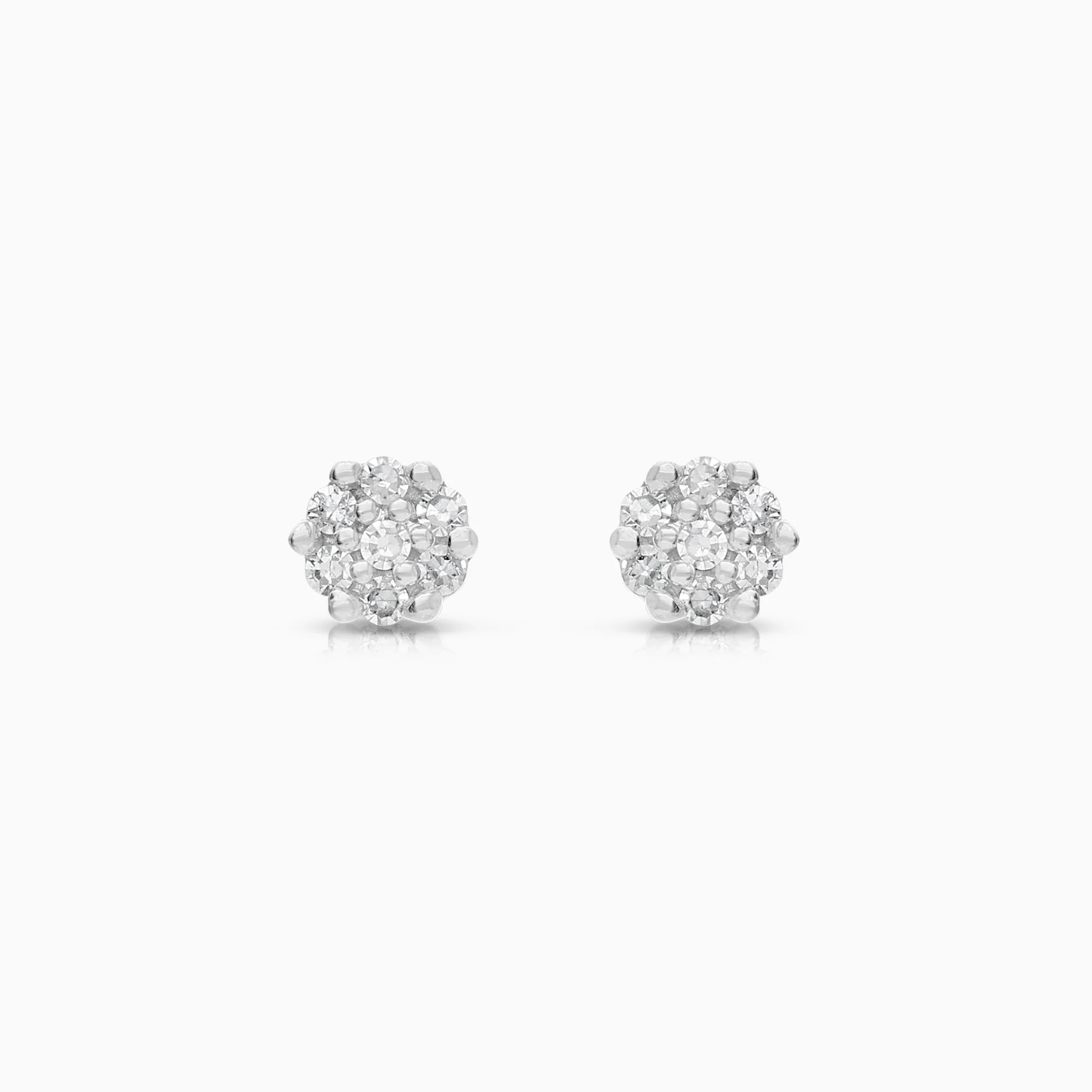 Diamond earrings 0.07ct 18K white gold
