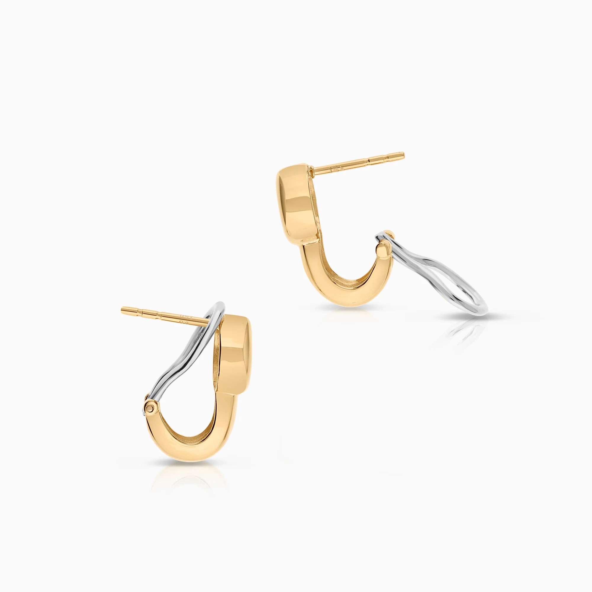 Diamond earrings 0.08ct 18K gold - Image 2