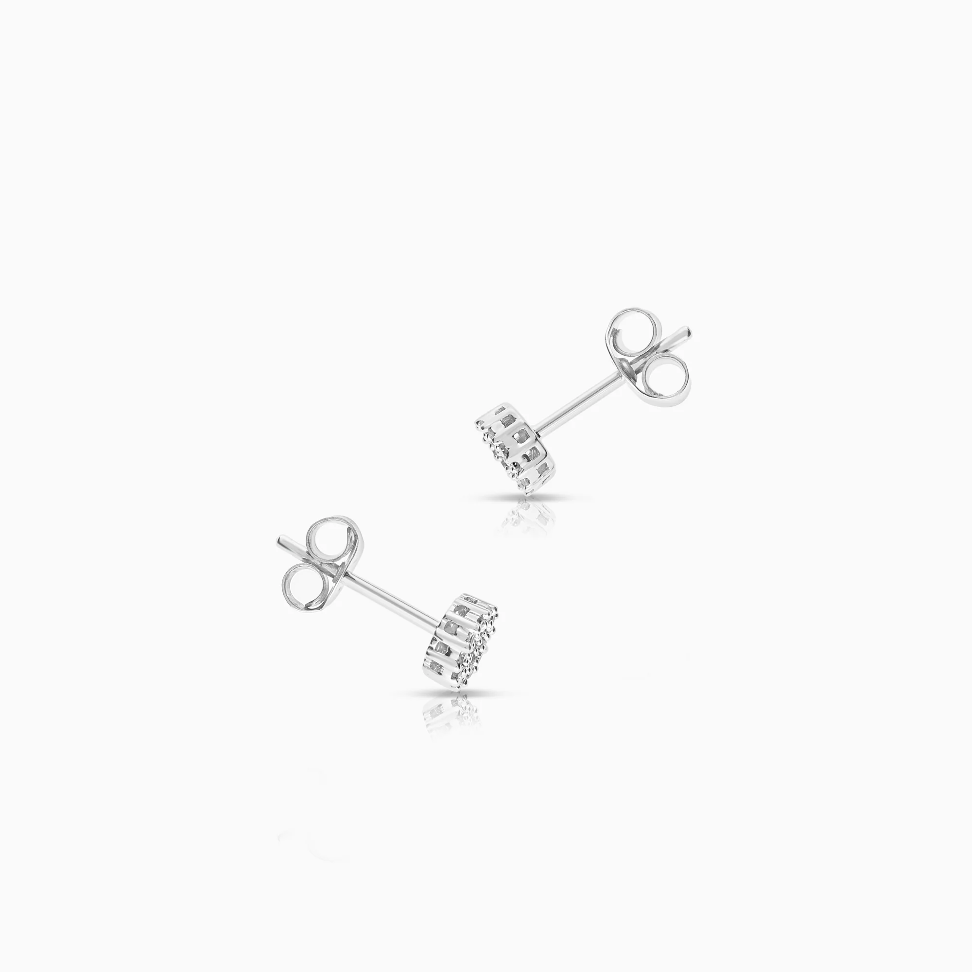 Diamond earrings 0.11ct 18K white gold - Image 2