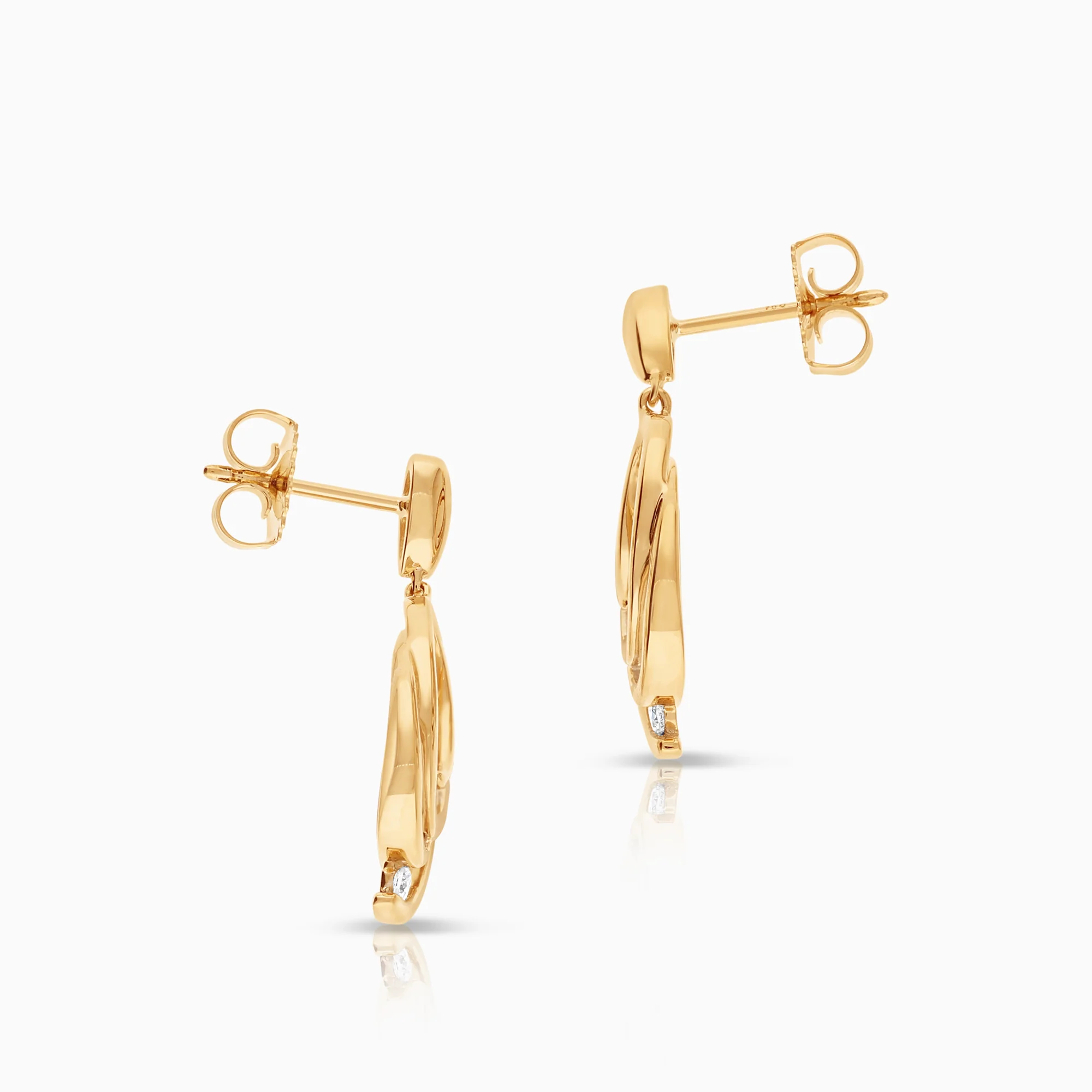 Diamond earrings 0.14ct 18K gold - Image 2