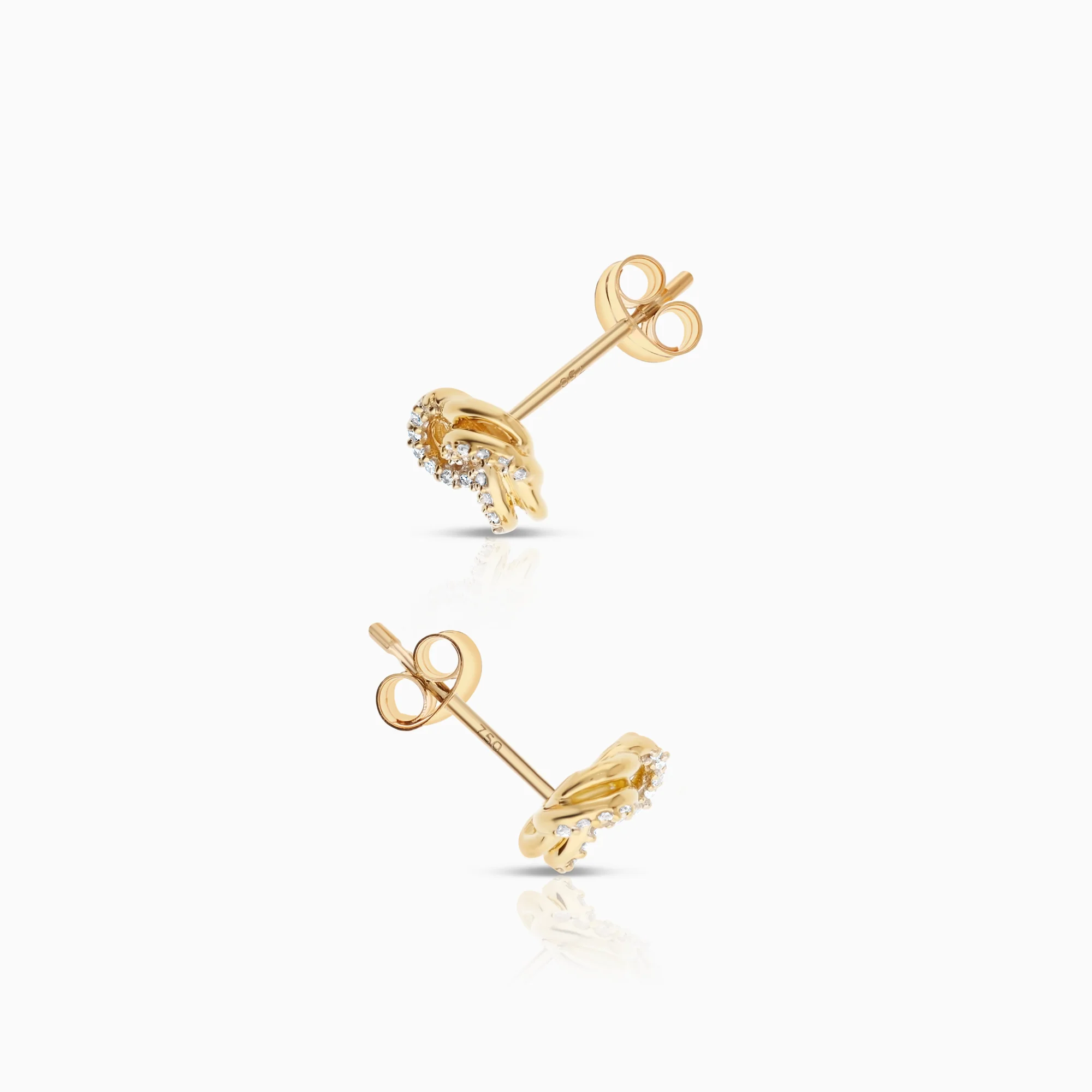 Diamond earrings 0.14ct 18K gold - Image 2