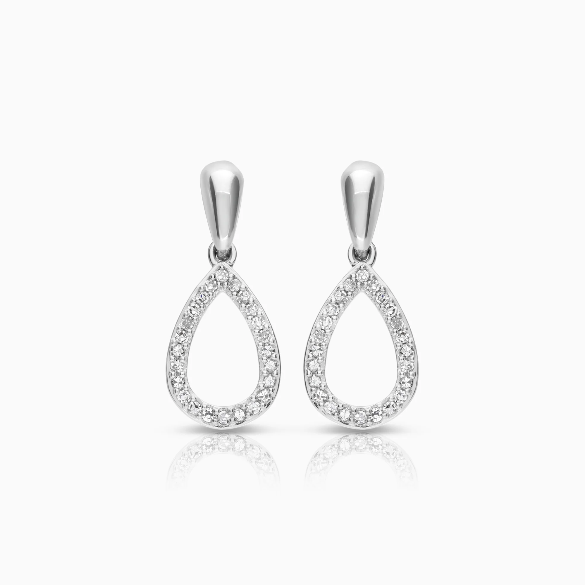 Diamond earrings 0.14ct 18K white gold