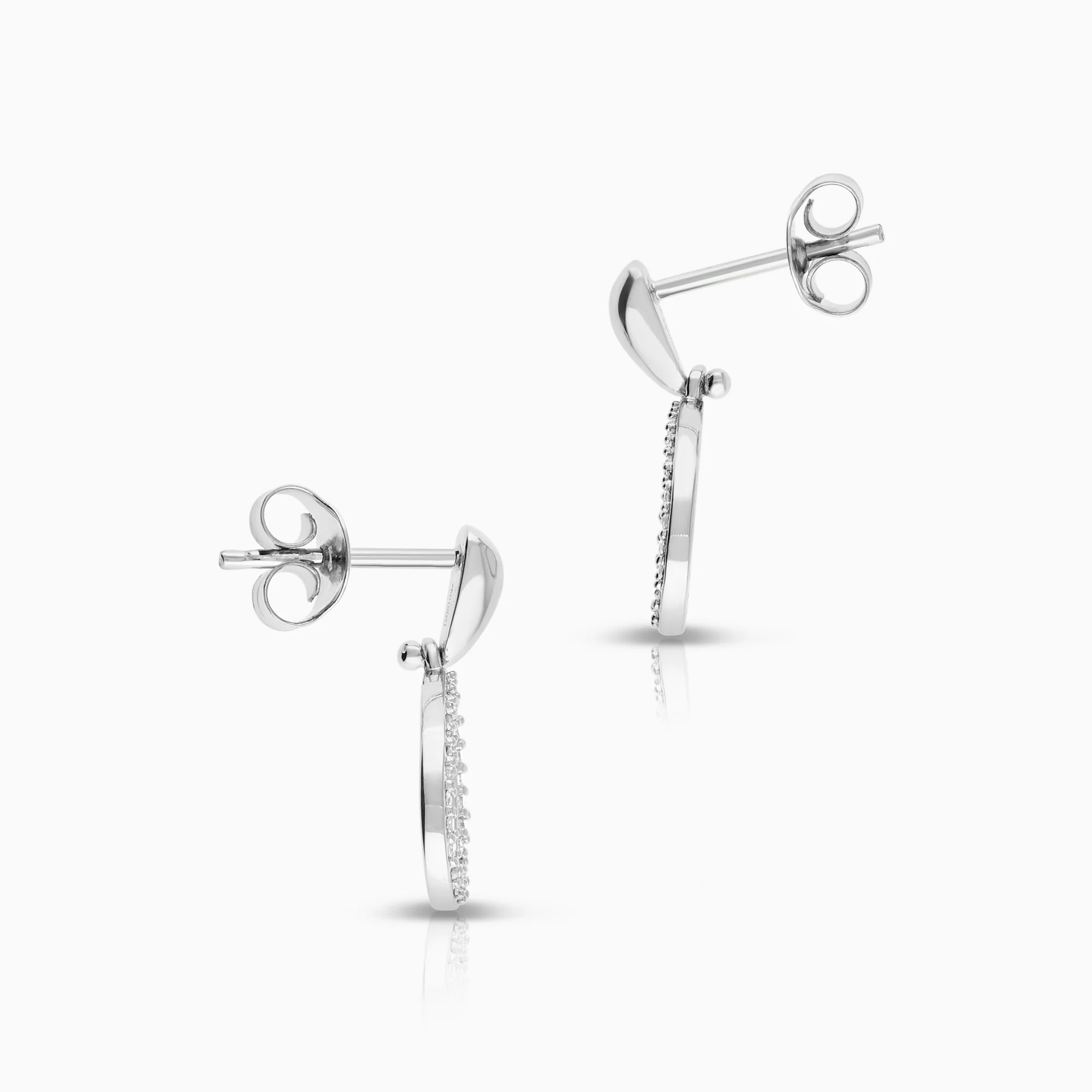 Diamond earrings 0.14ct 18K white gold - Image 2