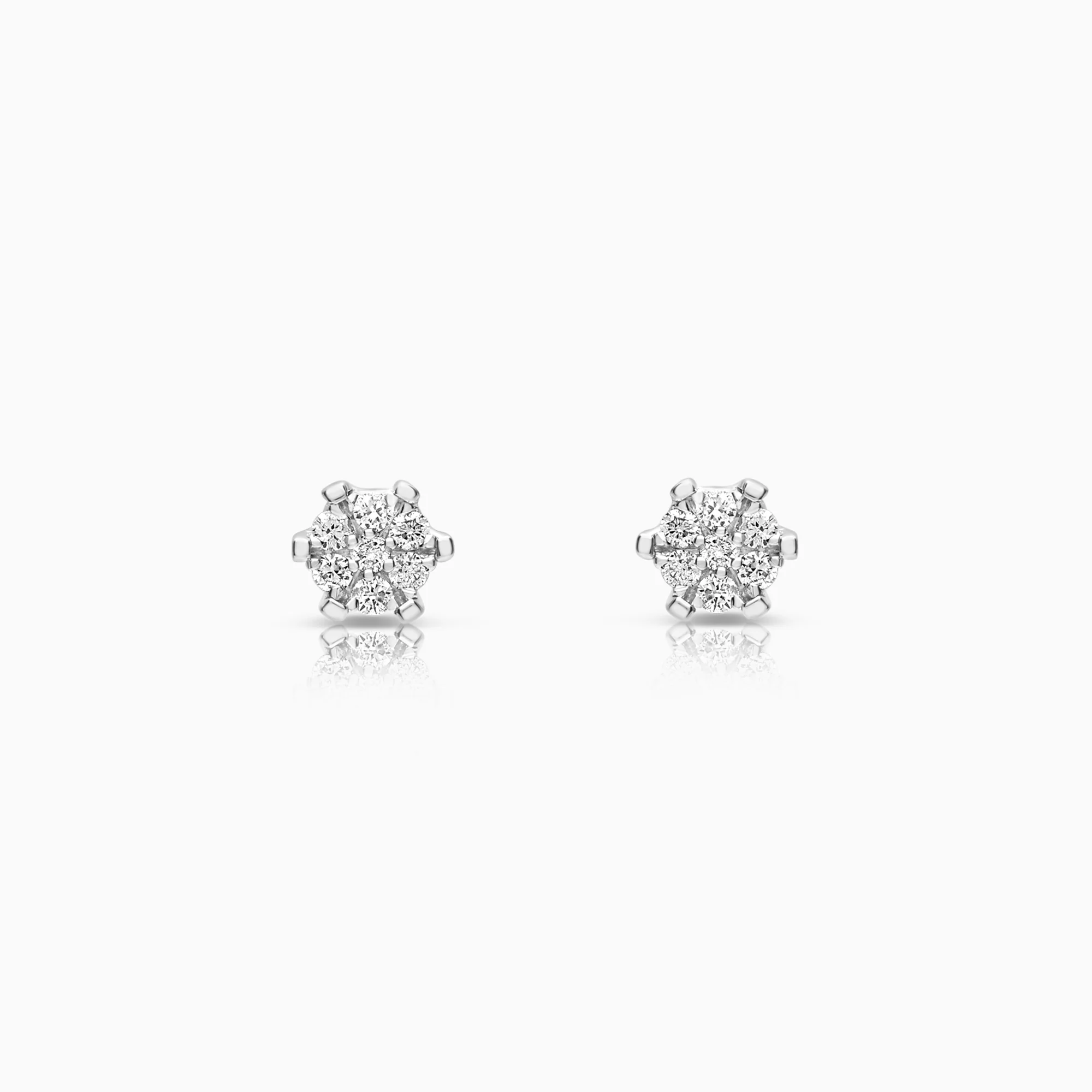 Diamond earrings 0.14ct 18K white gold