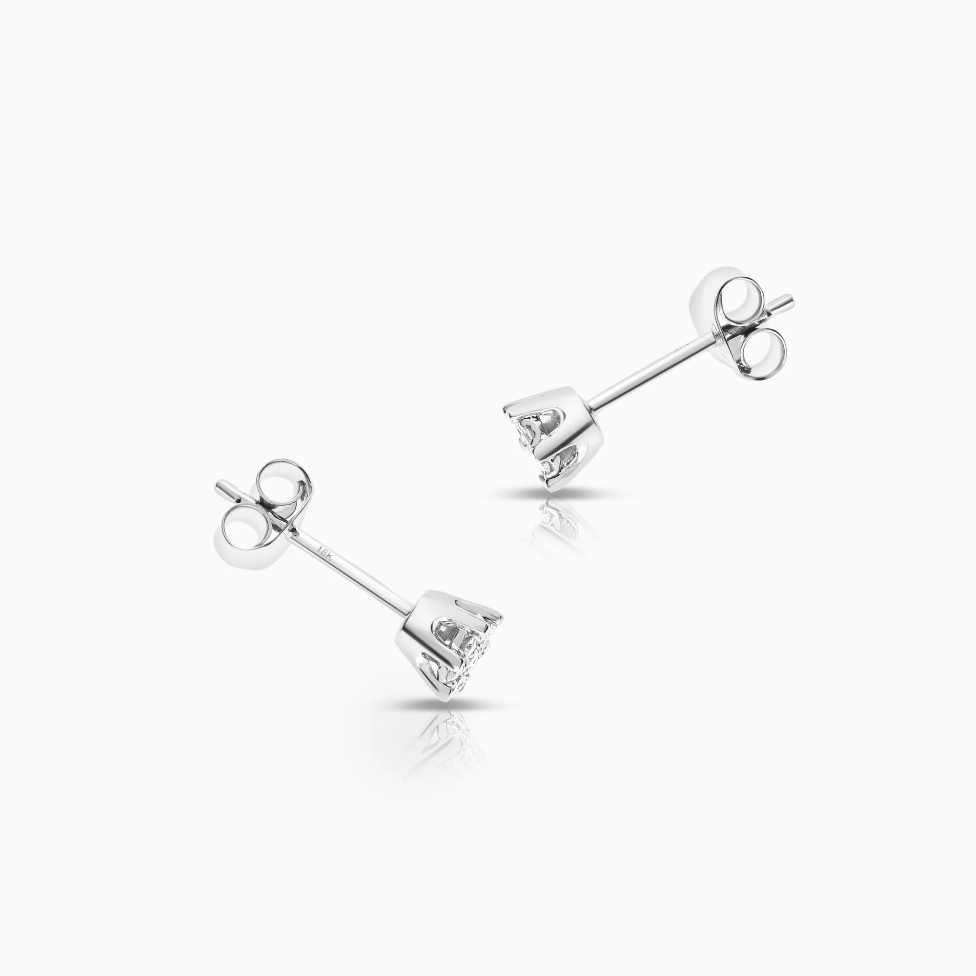 Diamond earrings 0.14ct 18K white gold - Image 2