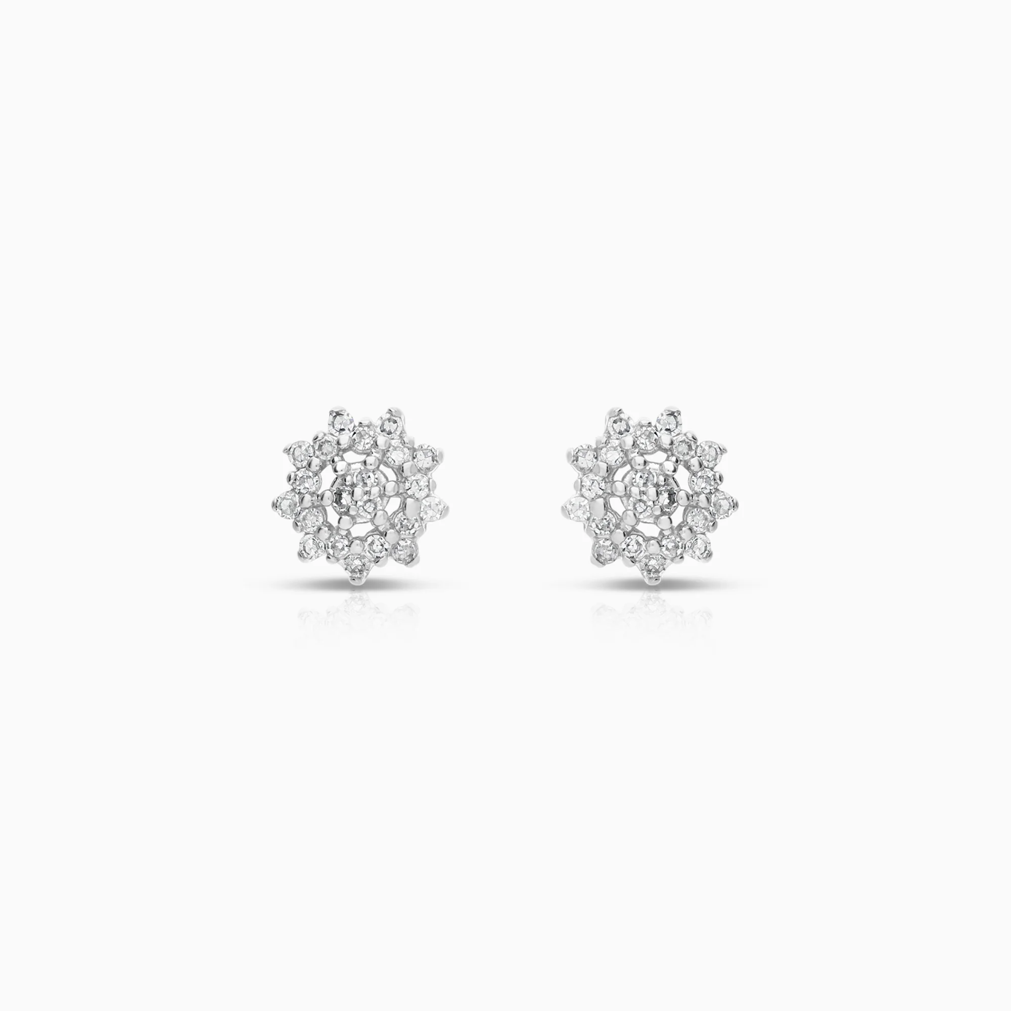 Diamond earrings 0.14ct 18K white gold