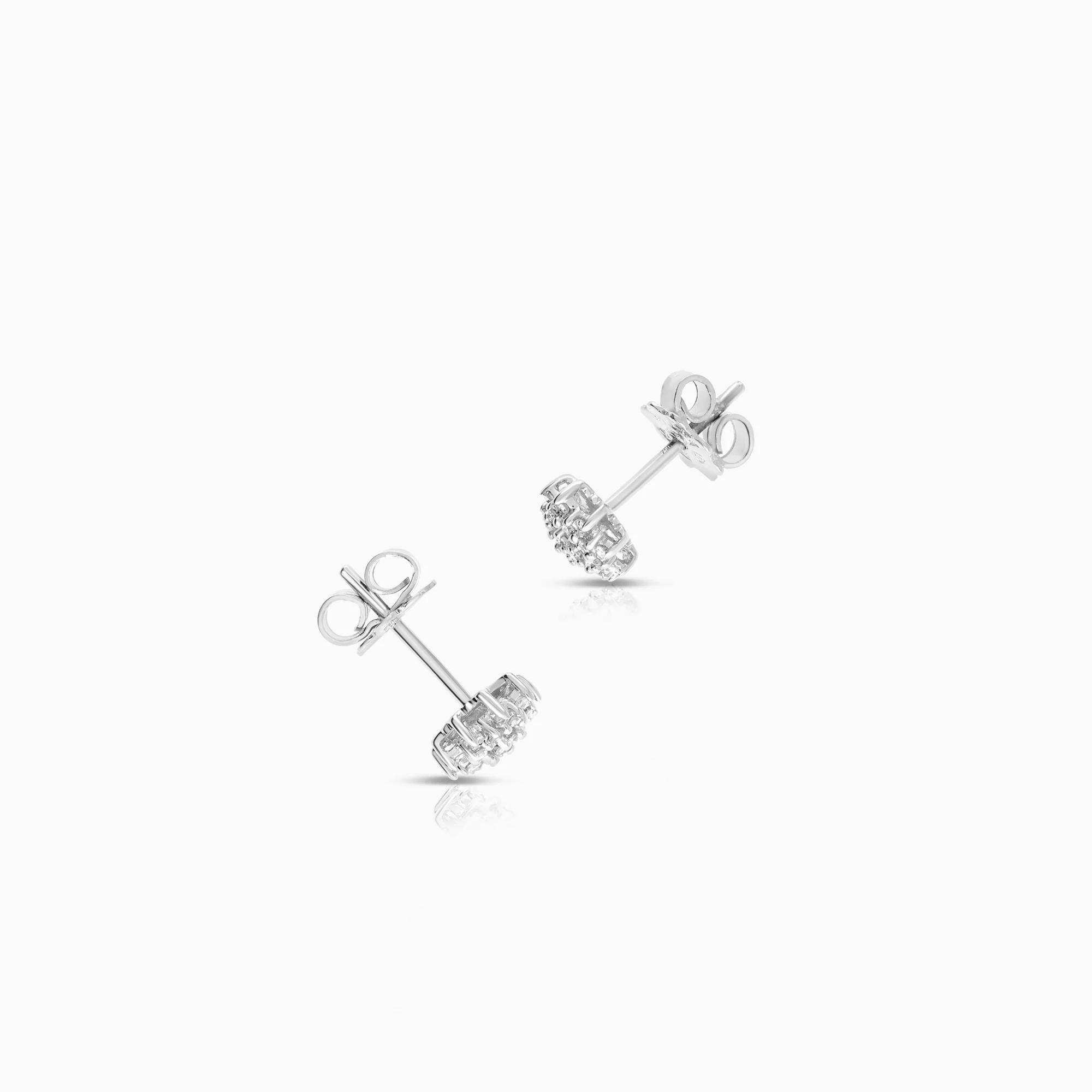 Diamond earrings 0.14ct 18K white gold - Image 2