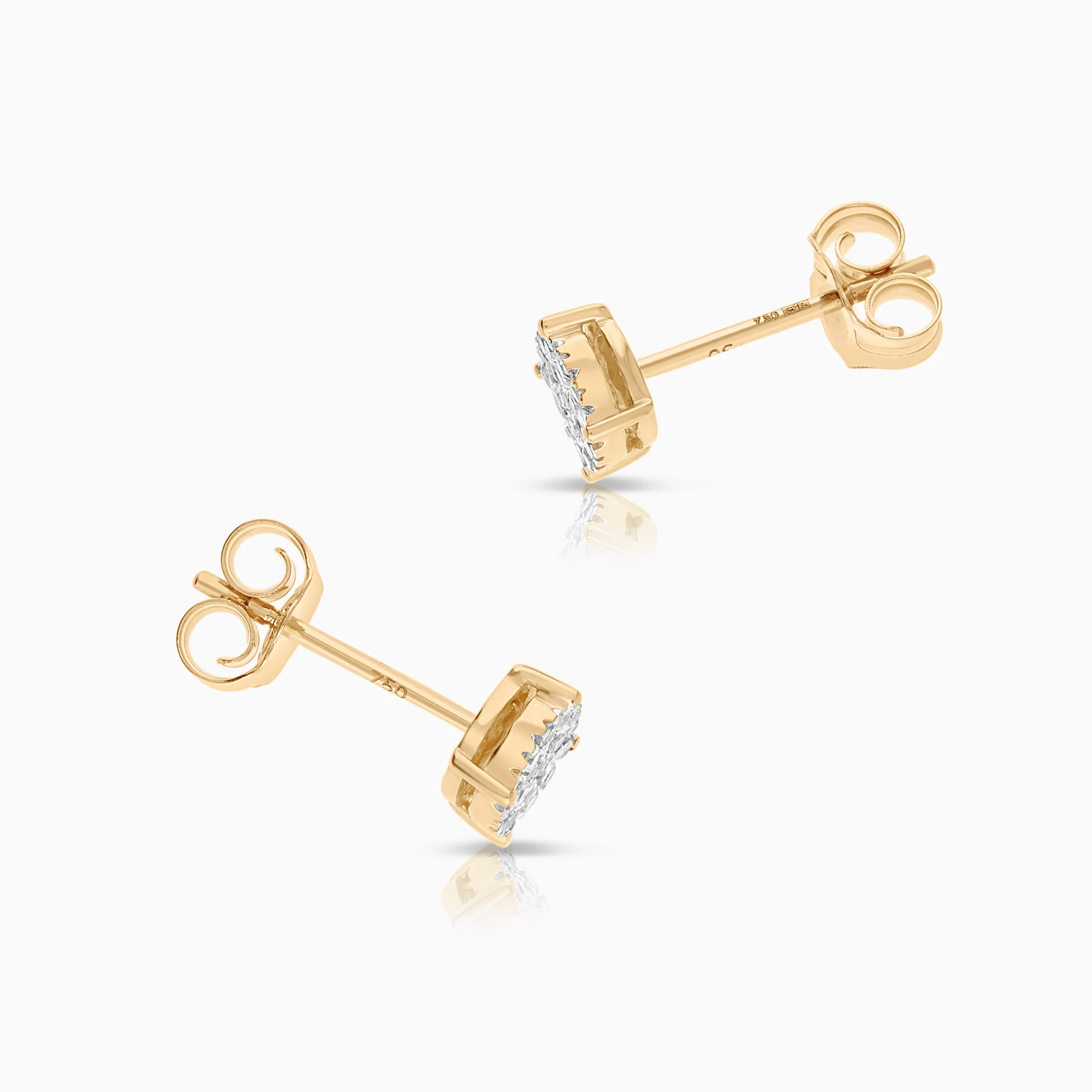 Diamond earrings 0.15ct 18K gold - Image 2