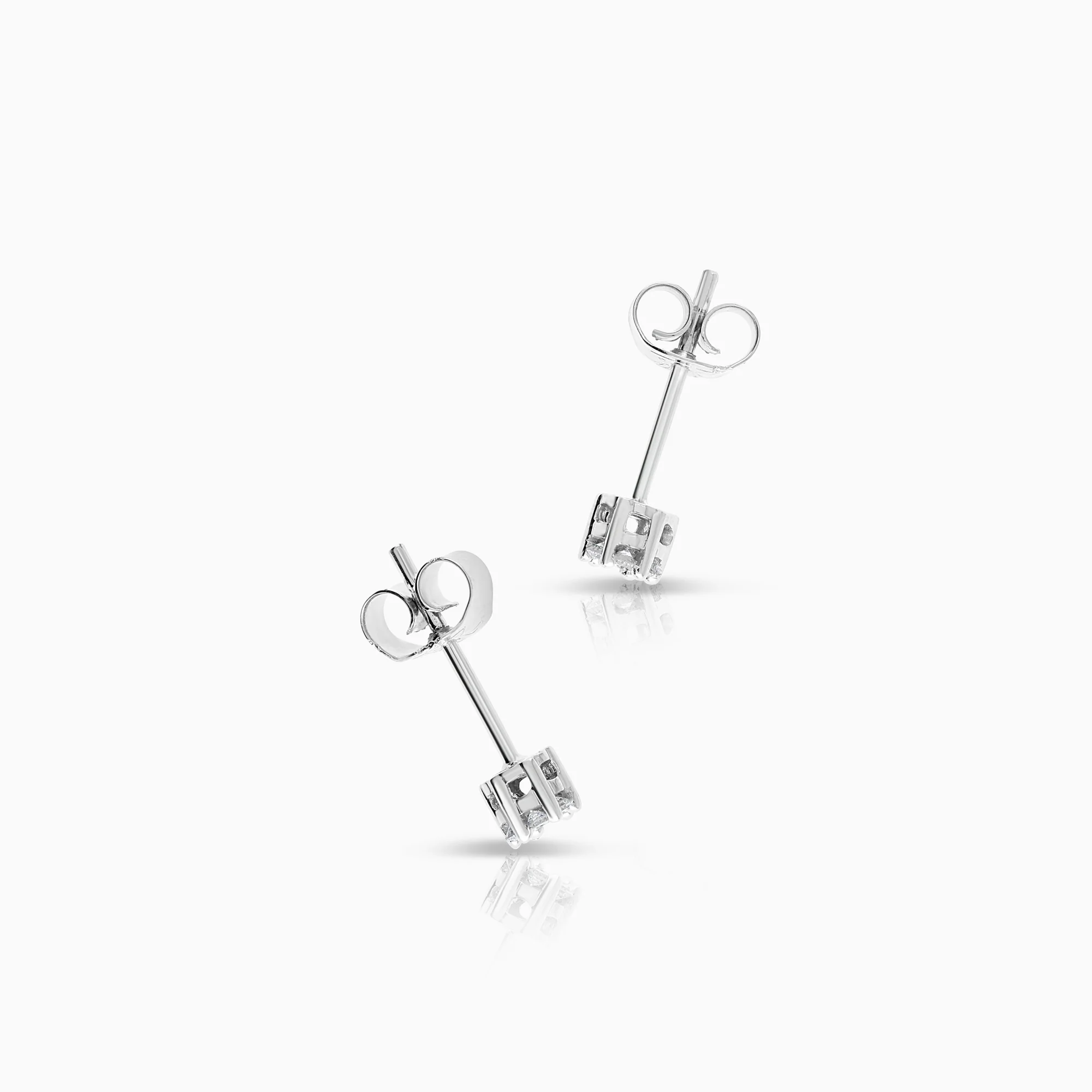 Diamond earrings 0.15ct 18K white gold - Image 2