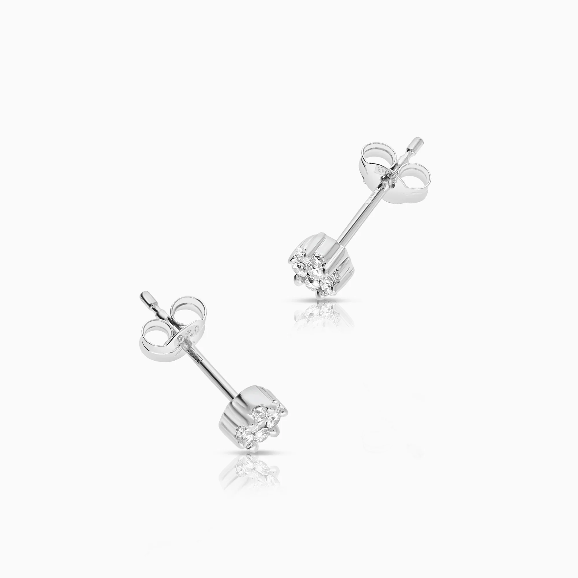 Diamond Earrings 0.16ct 18K White Gold - Image 2