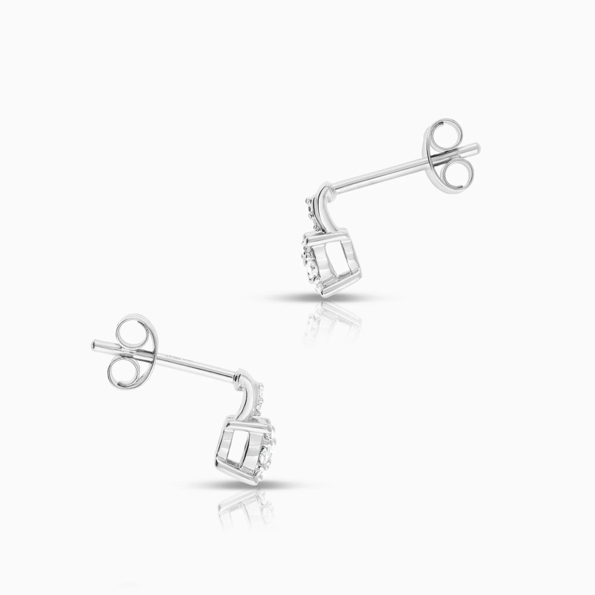 Diamond Earrings 0.16ct 18K White Gold - Image 2