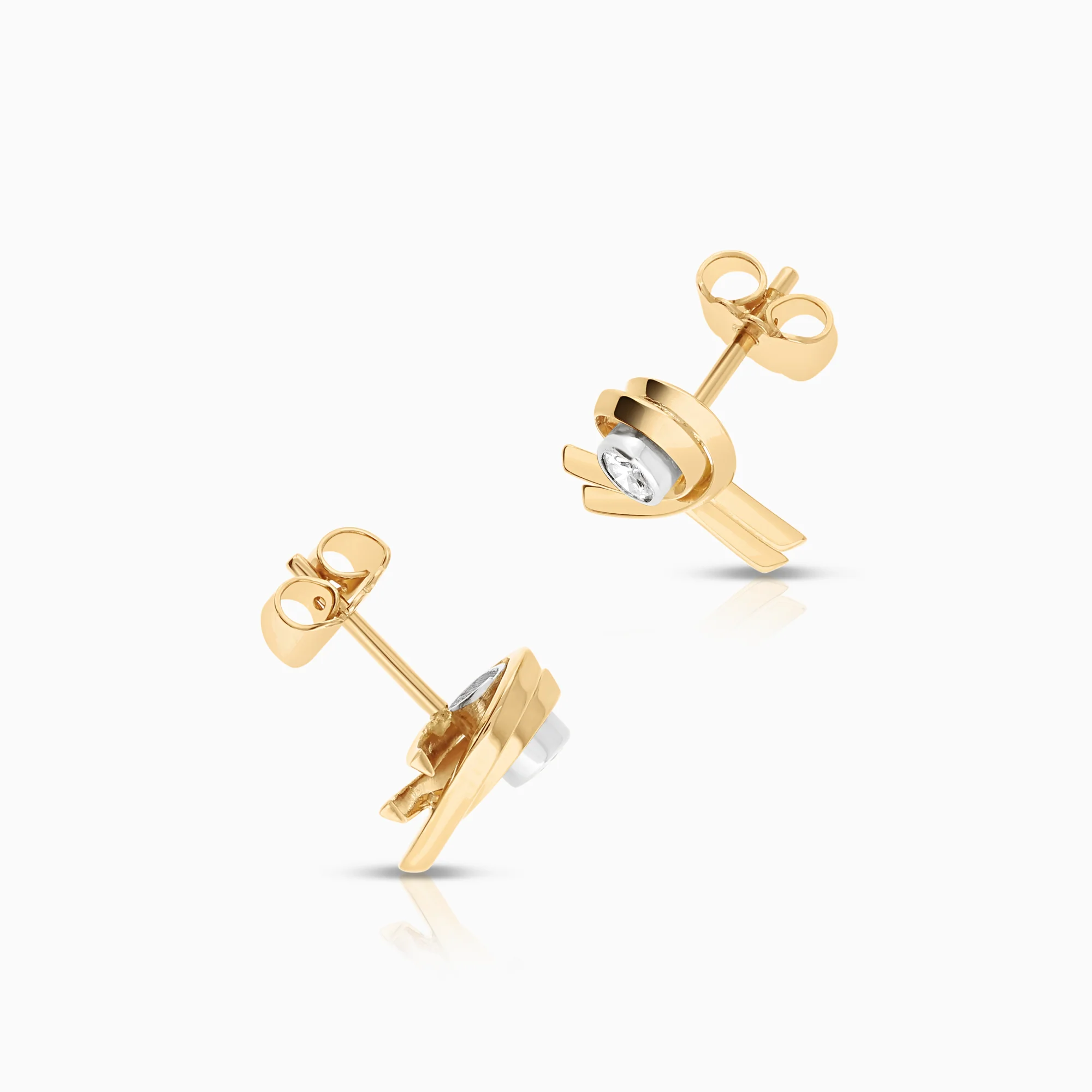 Diamond earrings 0.18ct 18K gold - Image 2