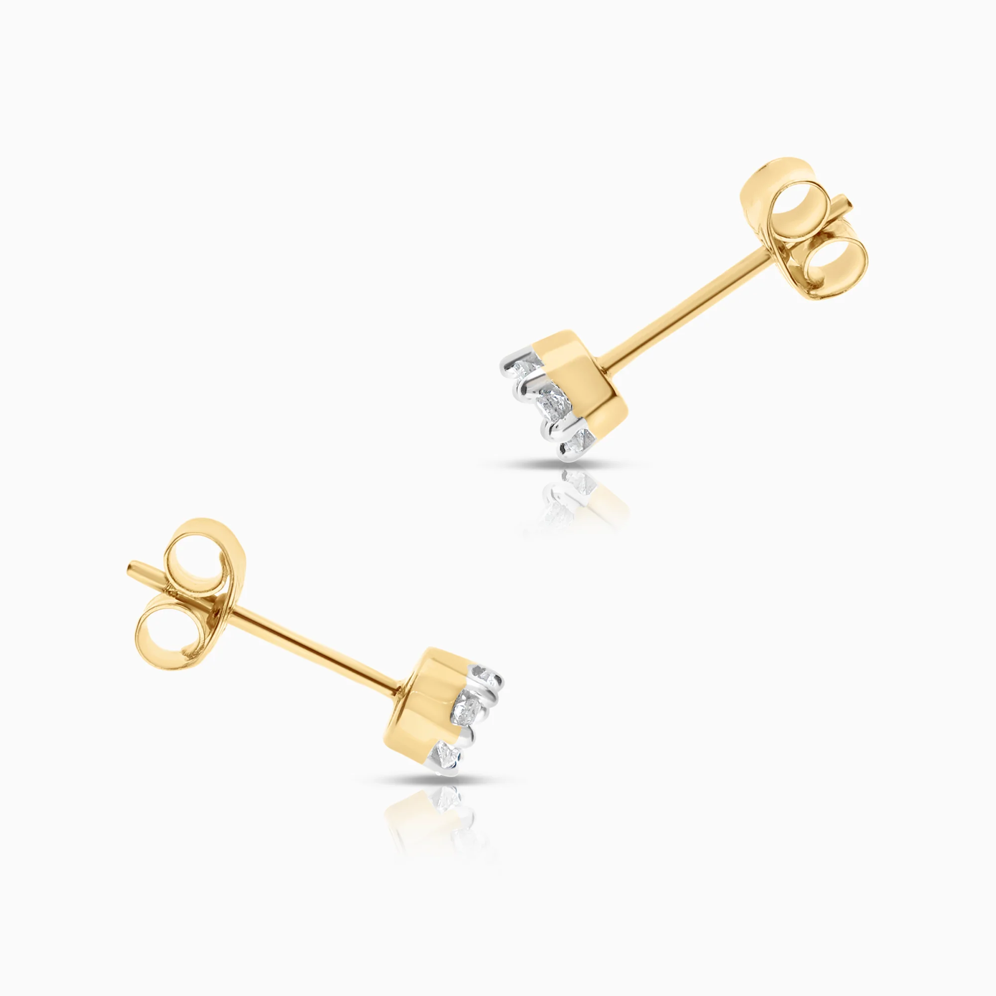 Diamond earrings 0.18ct 18K gold - Image 2